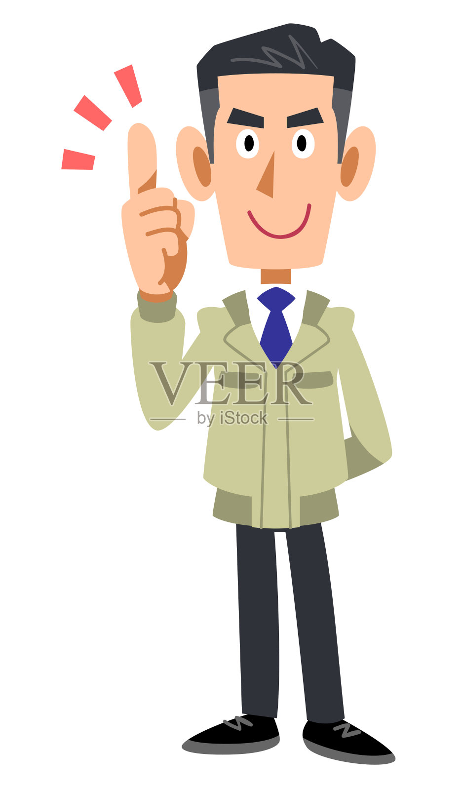 一个在建筑办公室伸出食指的男人设计元素图片