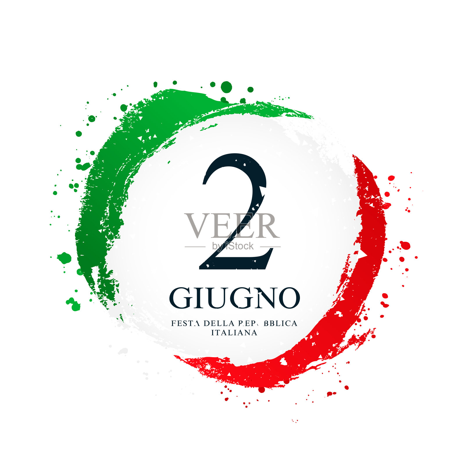 意大利国旗呈圆形。6月2日，意大利独立日。插画图片素材