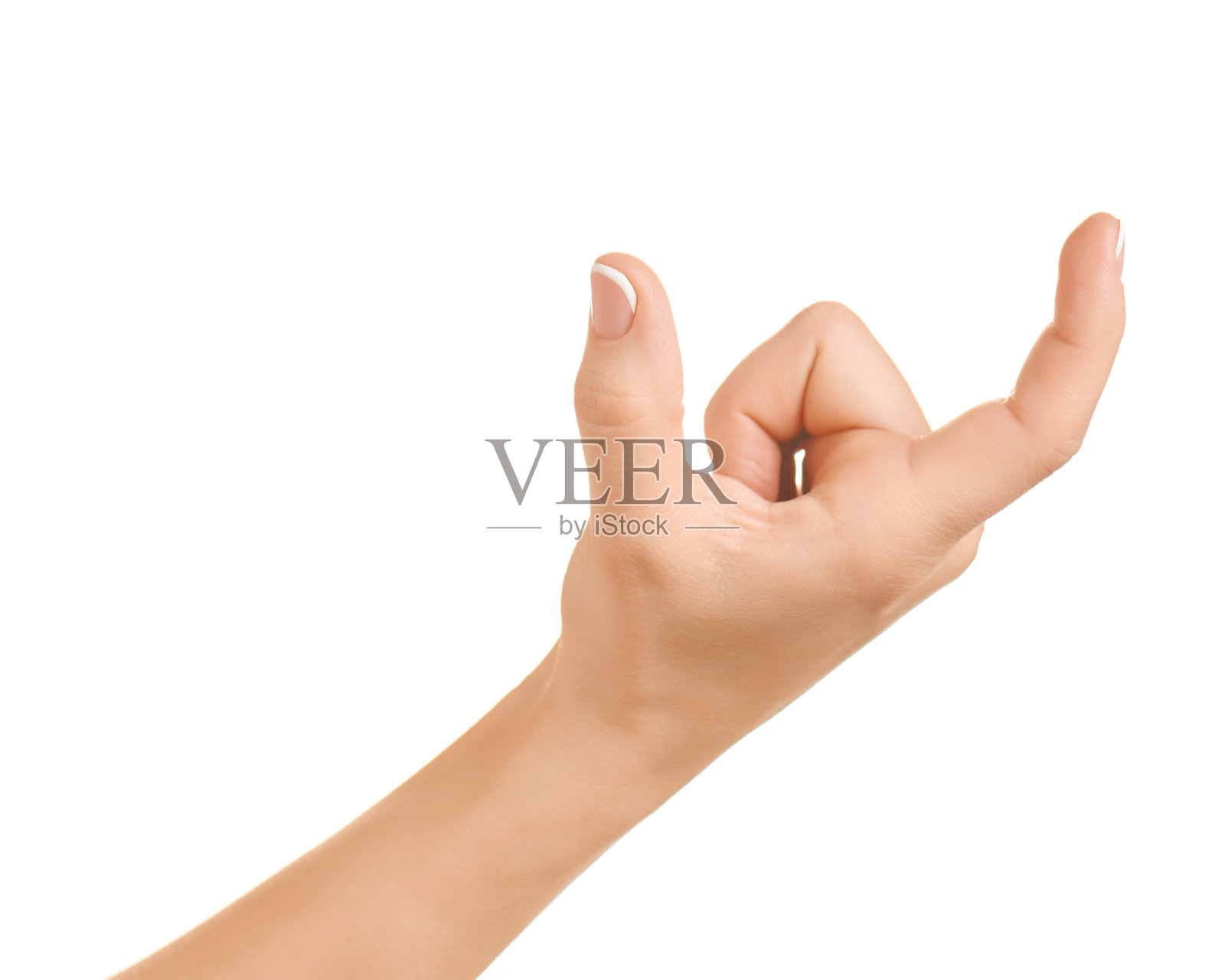 女性的手示意。照片摄影图片