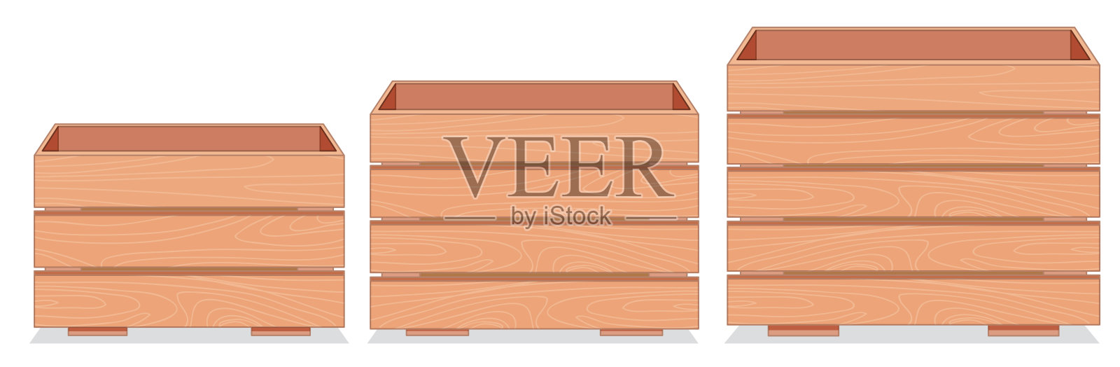 木条箱套插画图片素材