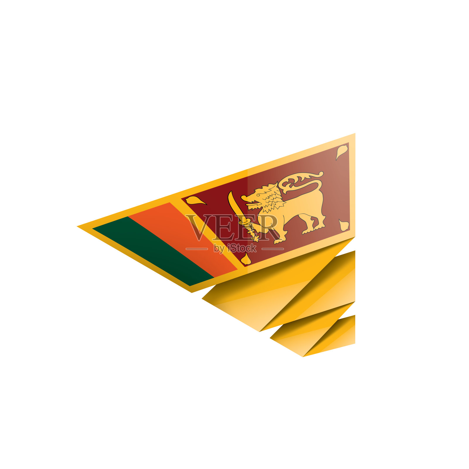 斯里兰卡国旗，矢量插图在白色的背景插画图片素材