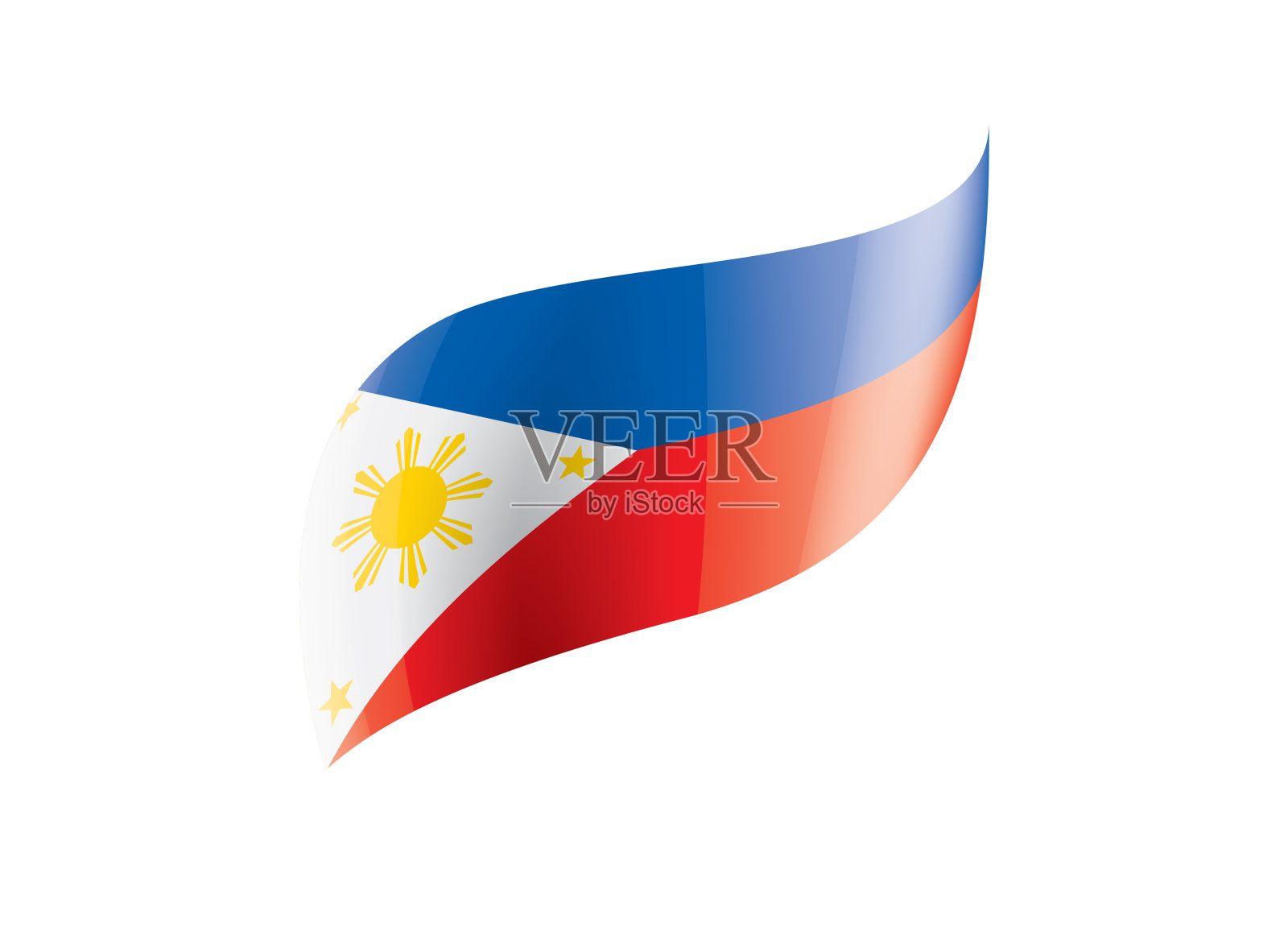 菲律宾国旗，矢量插图在白色的背景插画图片素材