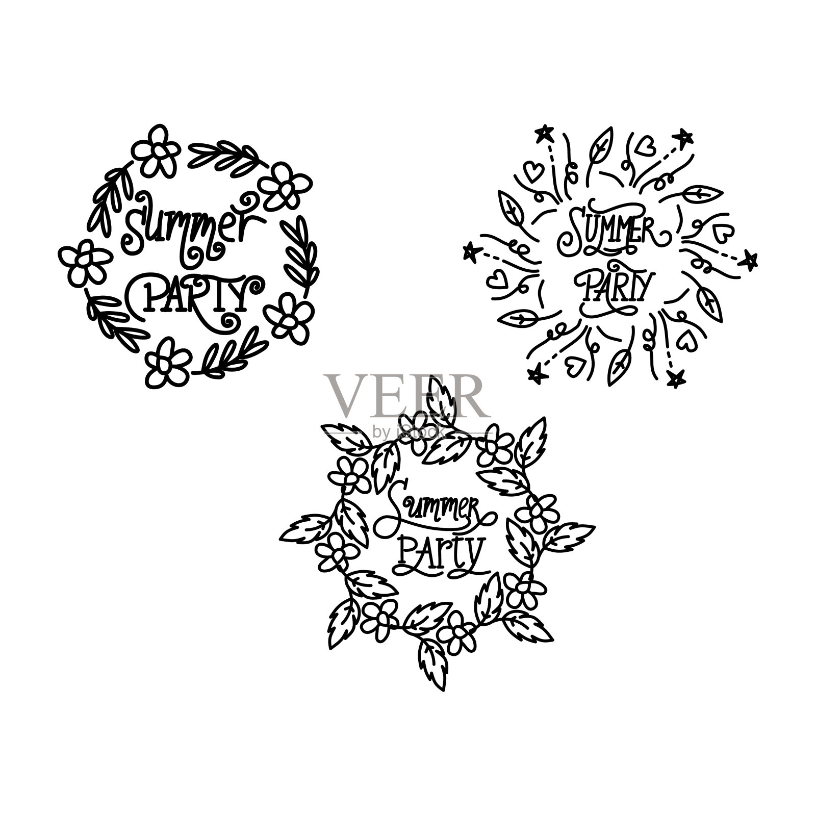 夏季脚本文本模板向量插画图片素材