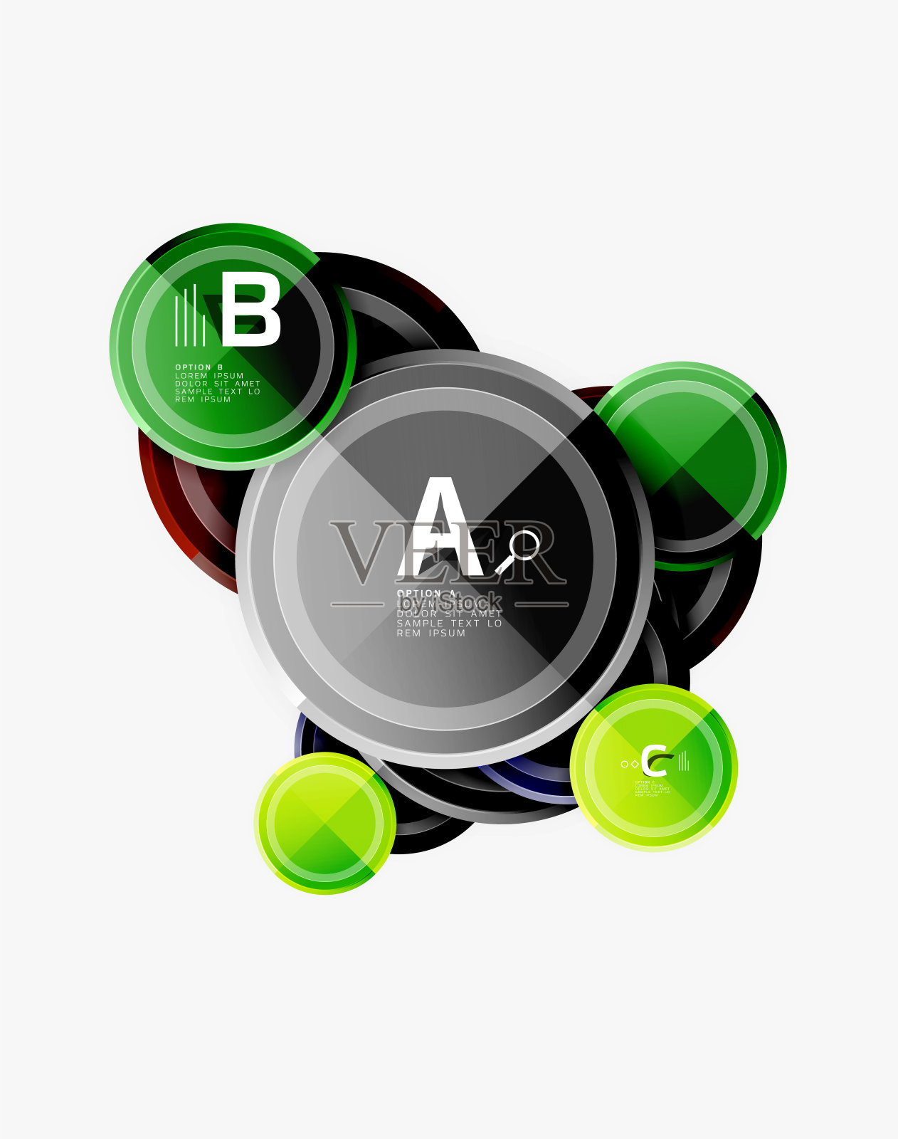 圆形图案，抽象圆形构图插画图片素材