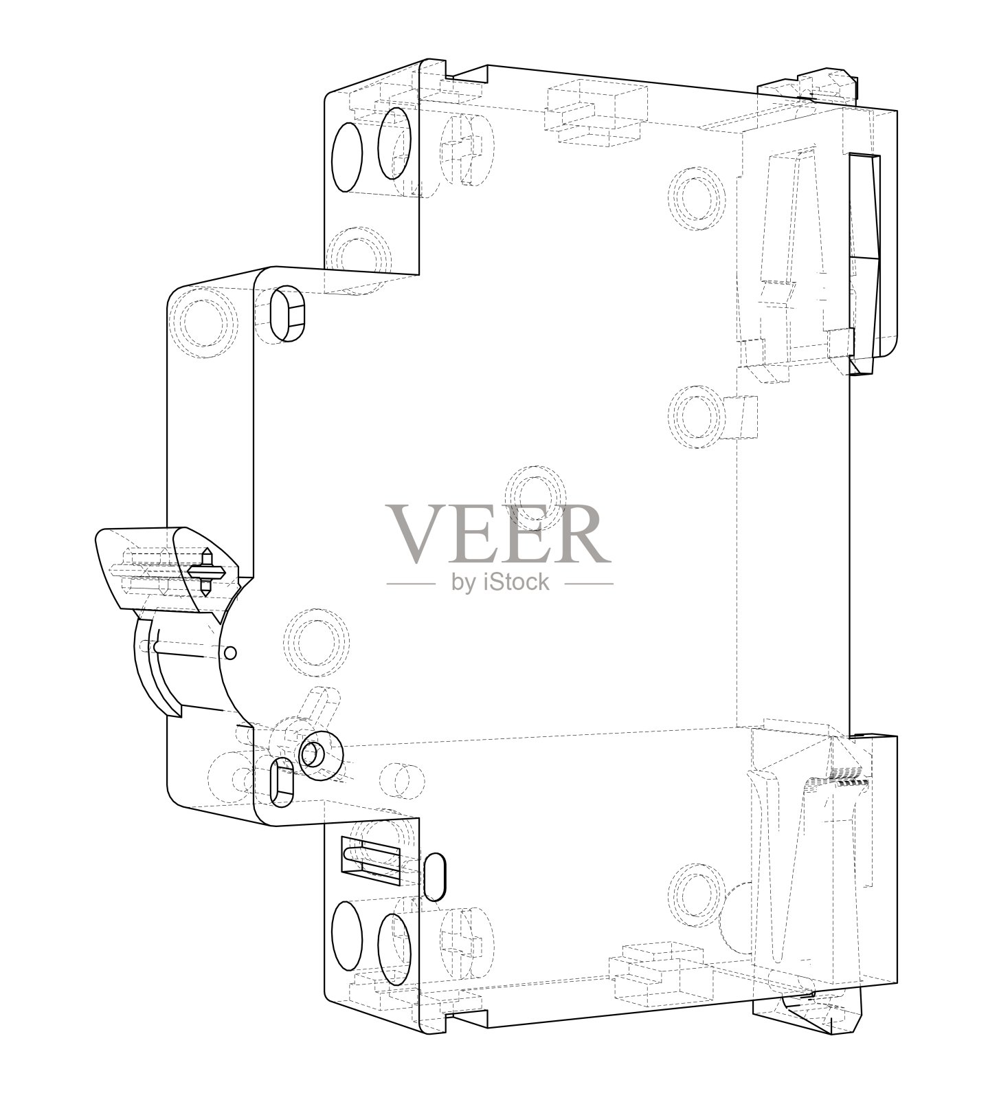 自动断路器概念。向量插画图片素材