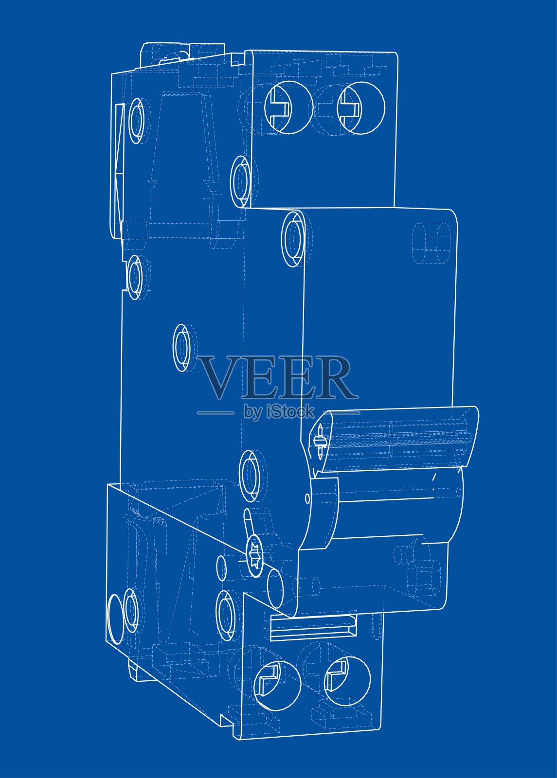 自动断路器概念。向量插画图片素材