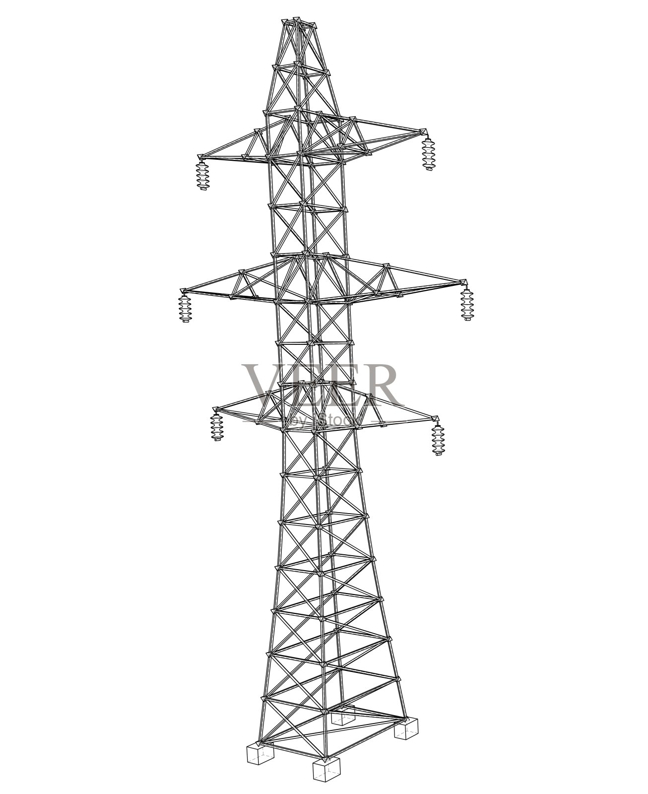 电塔或电塔的概念。向量设计元素图片
