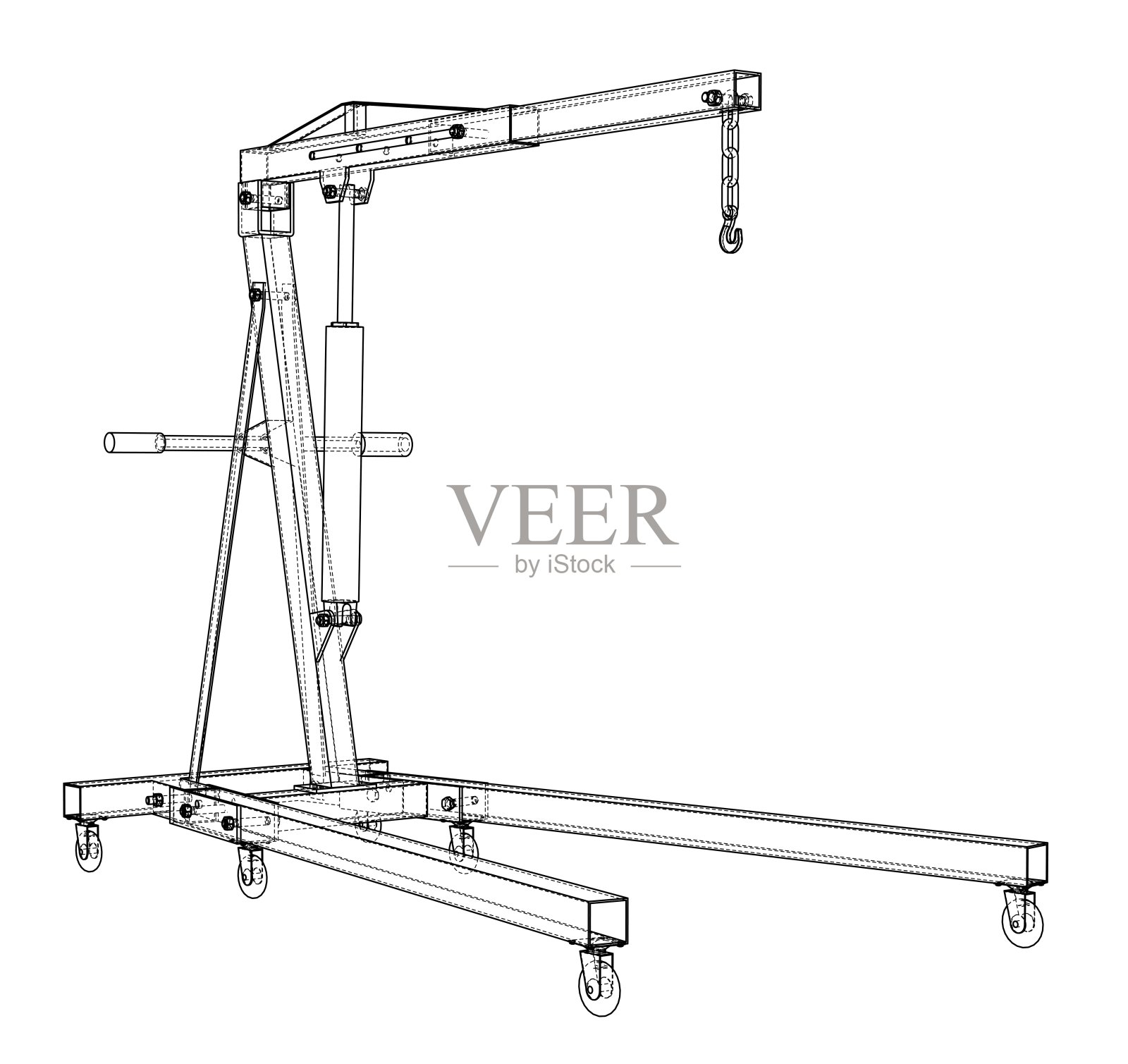 发动机葫芦轮廓。三维矢量渲染设计元素图片