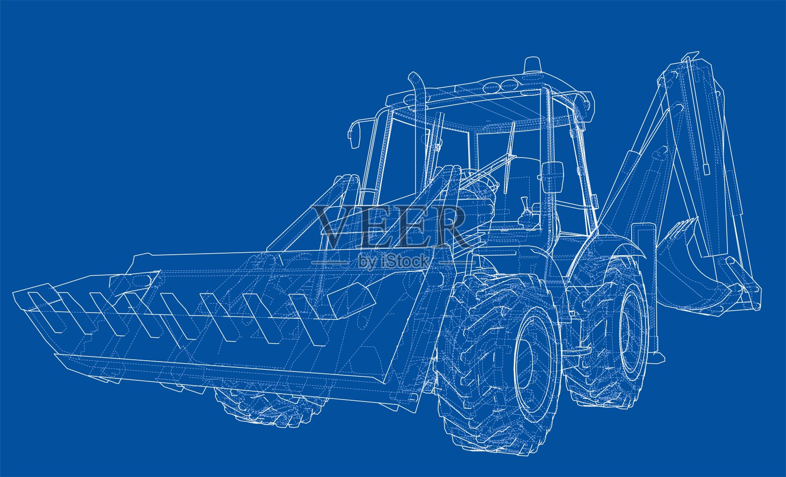 带背演员的加载铲的草图插画图片素材