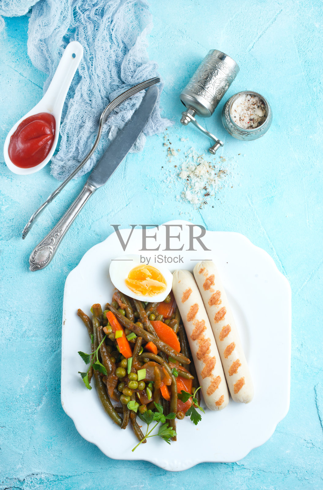 香肠和蔬菜照片摄影图片