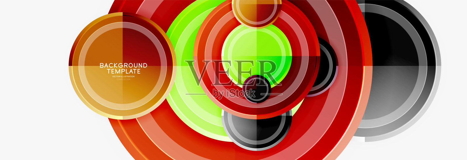 圆形图案，抽象圆形构图插画图片素材