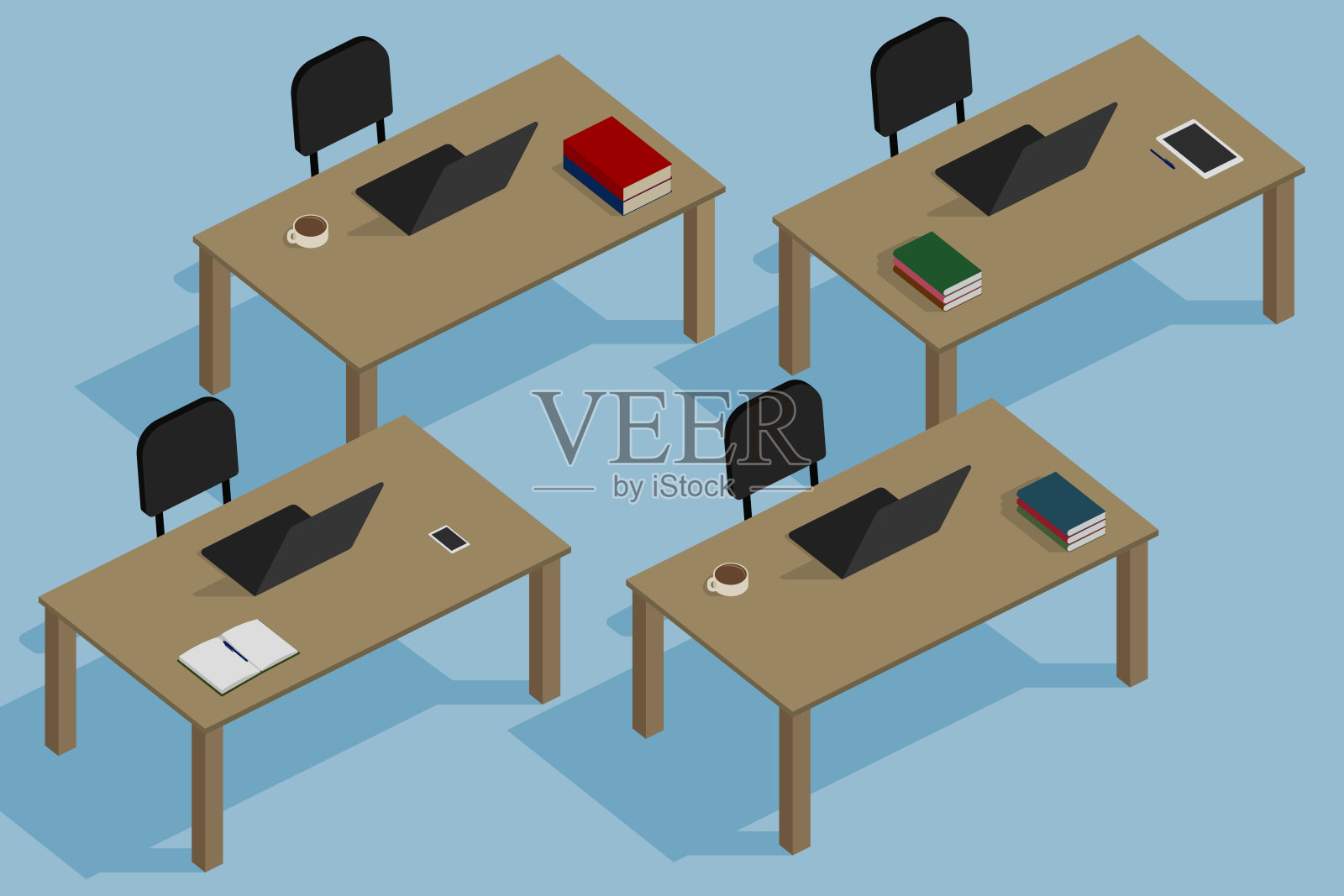 研究房间。矢量图插画图片素材