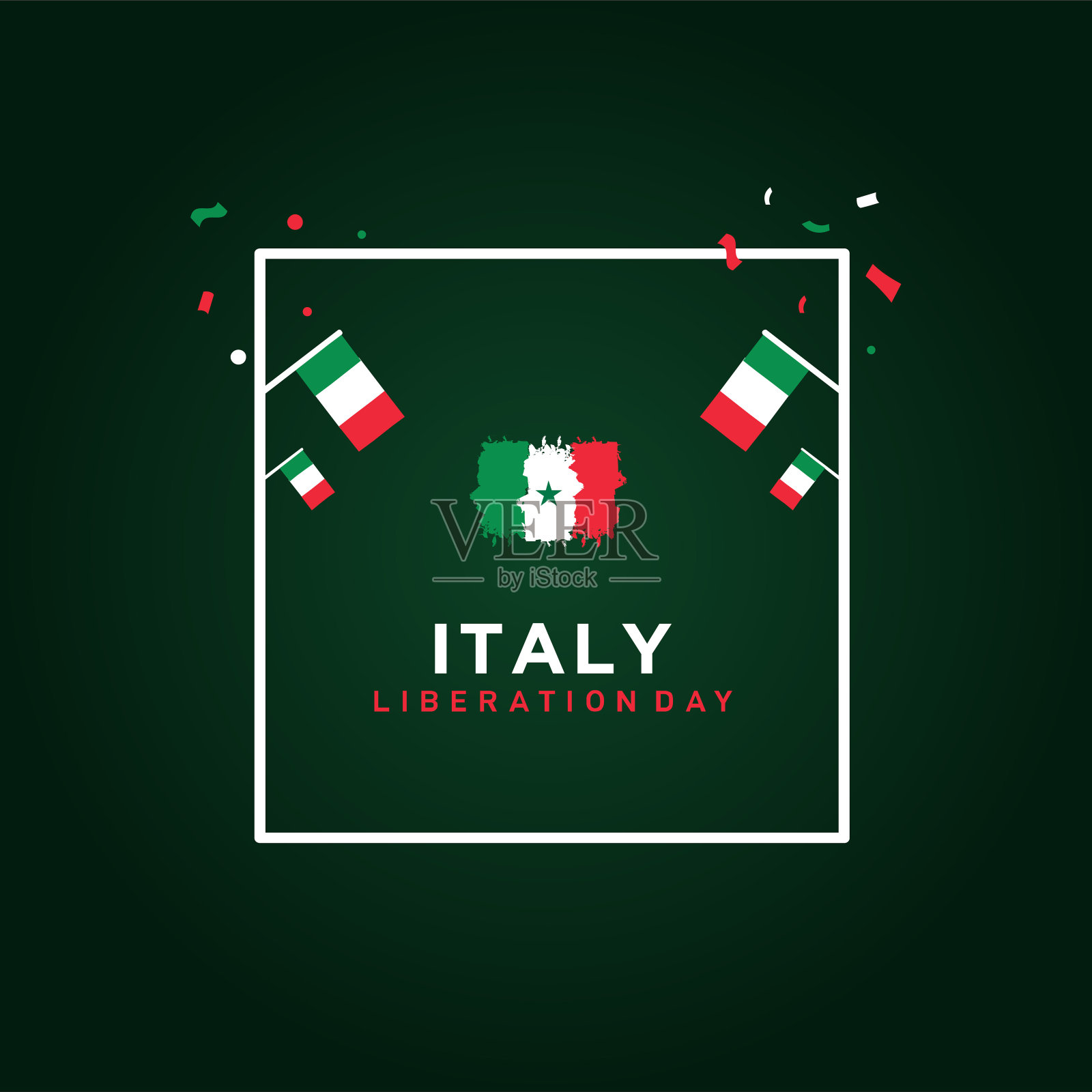 意大利解放日矢量设计模板插画图片素材