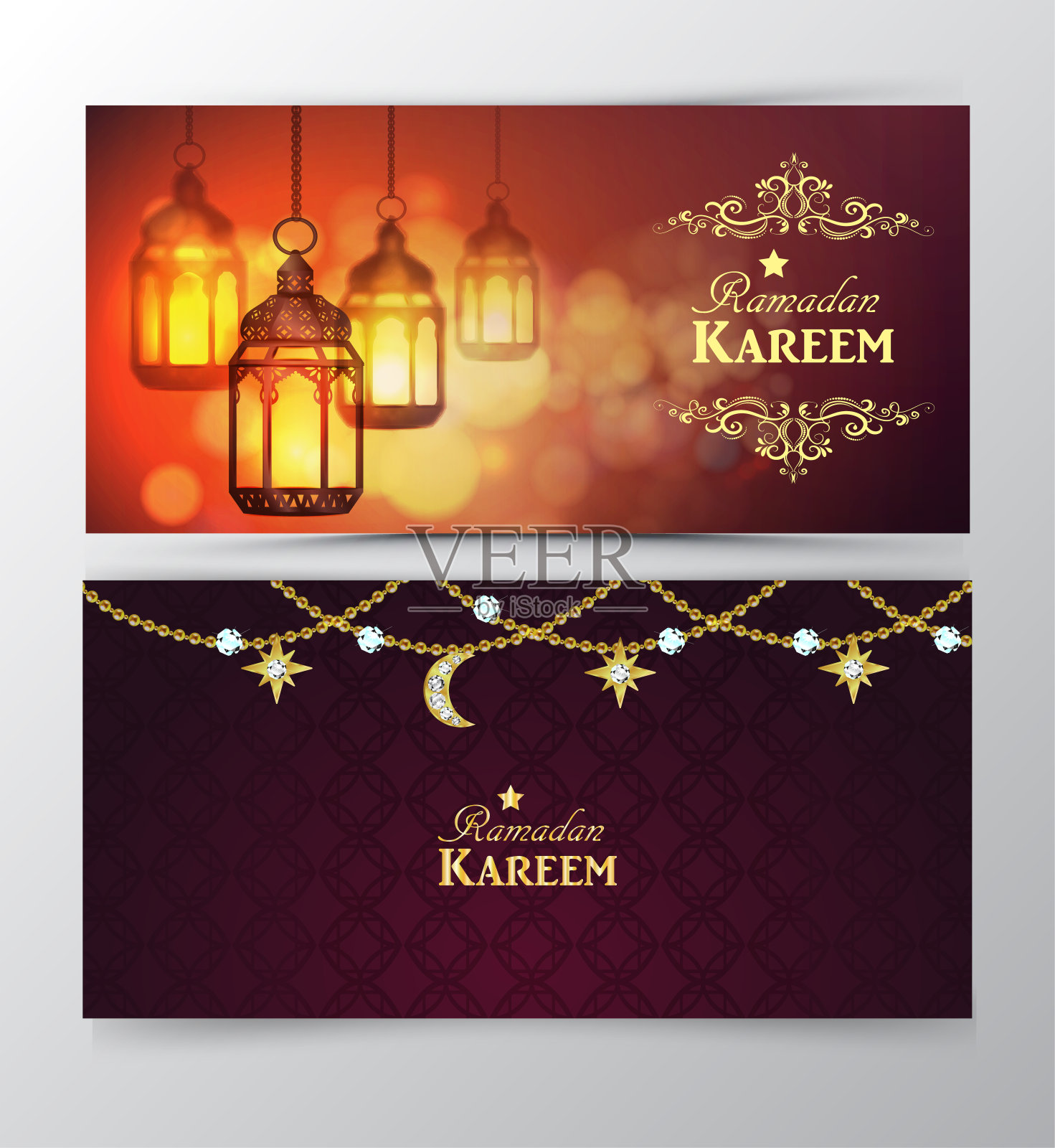 斋月卡里姆，问候背景插画图片素材