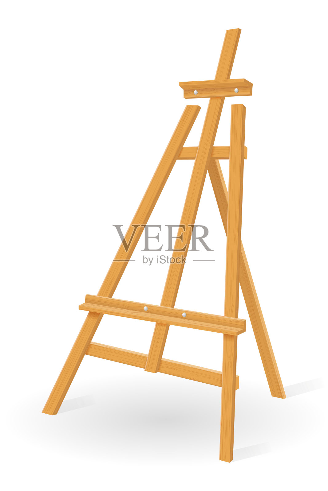 用于绘画和绘制矢量插图的木制画架插画图片素材