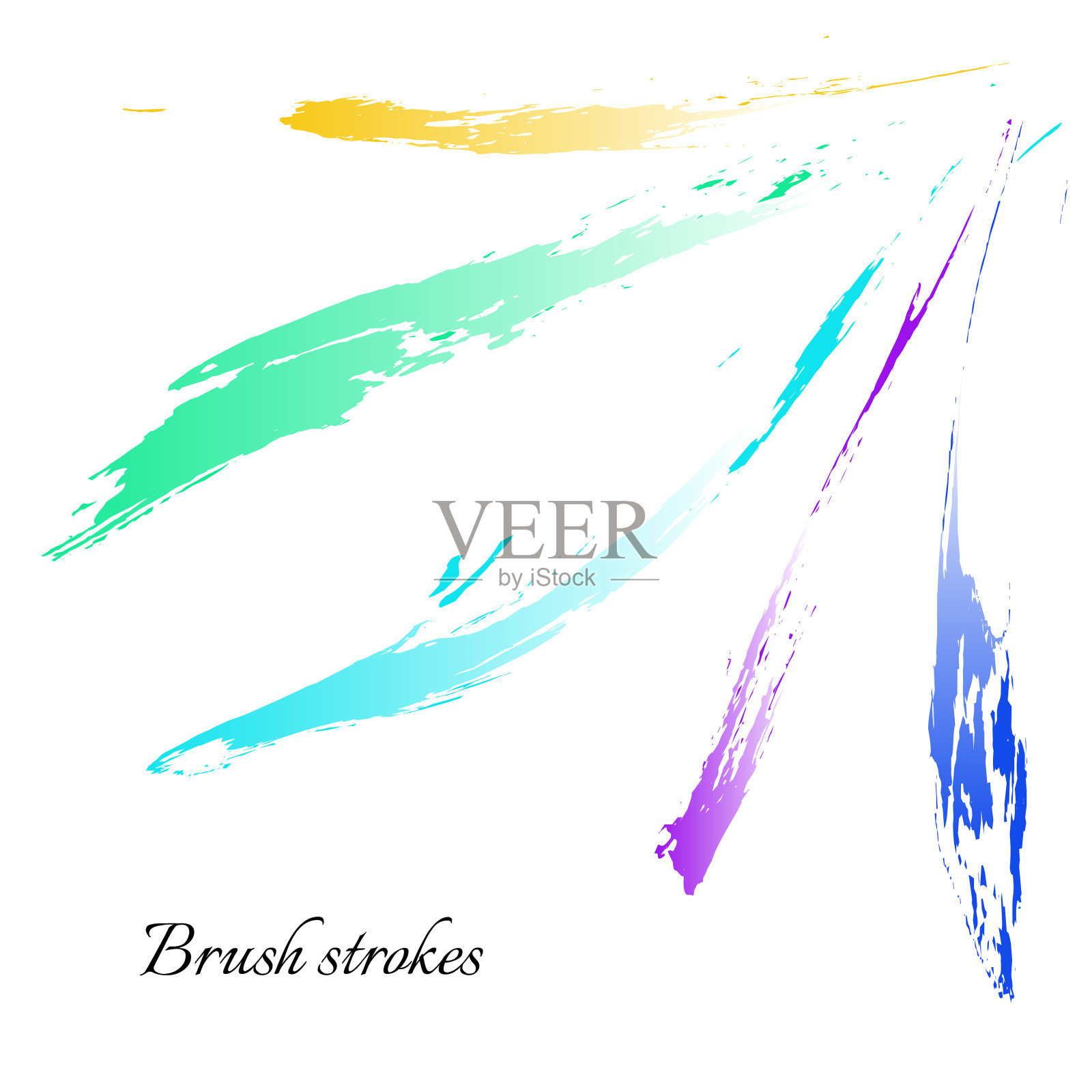 水彩画笔线条。向量的笔触插画图片素材