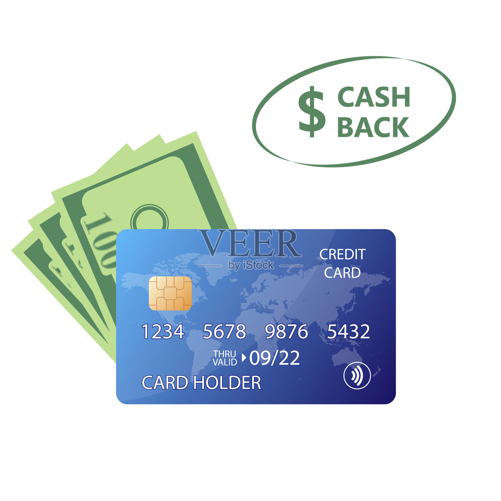 现金返还或退款标签插图矢量图标插画图片素材