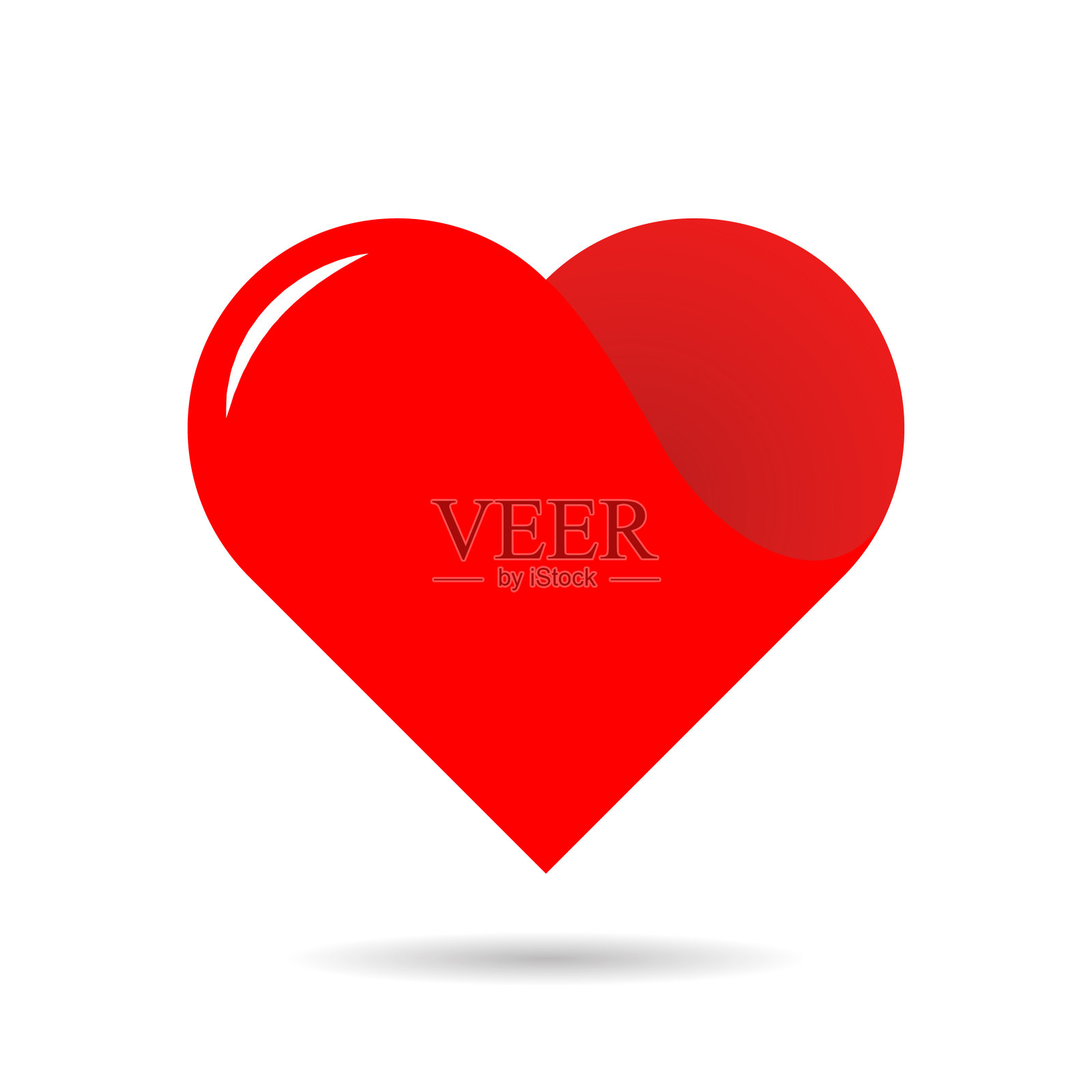 心形图标矢量插画图片素材