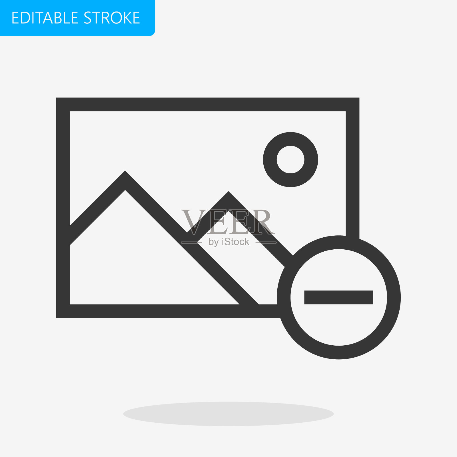 照片删除图标可编辑笔画像素完美矢量插画图片素材