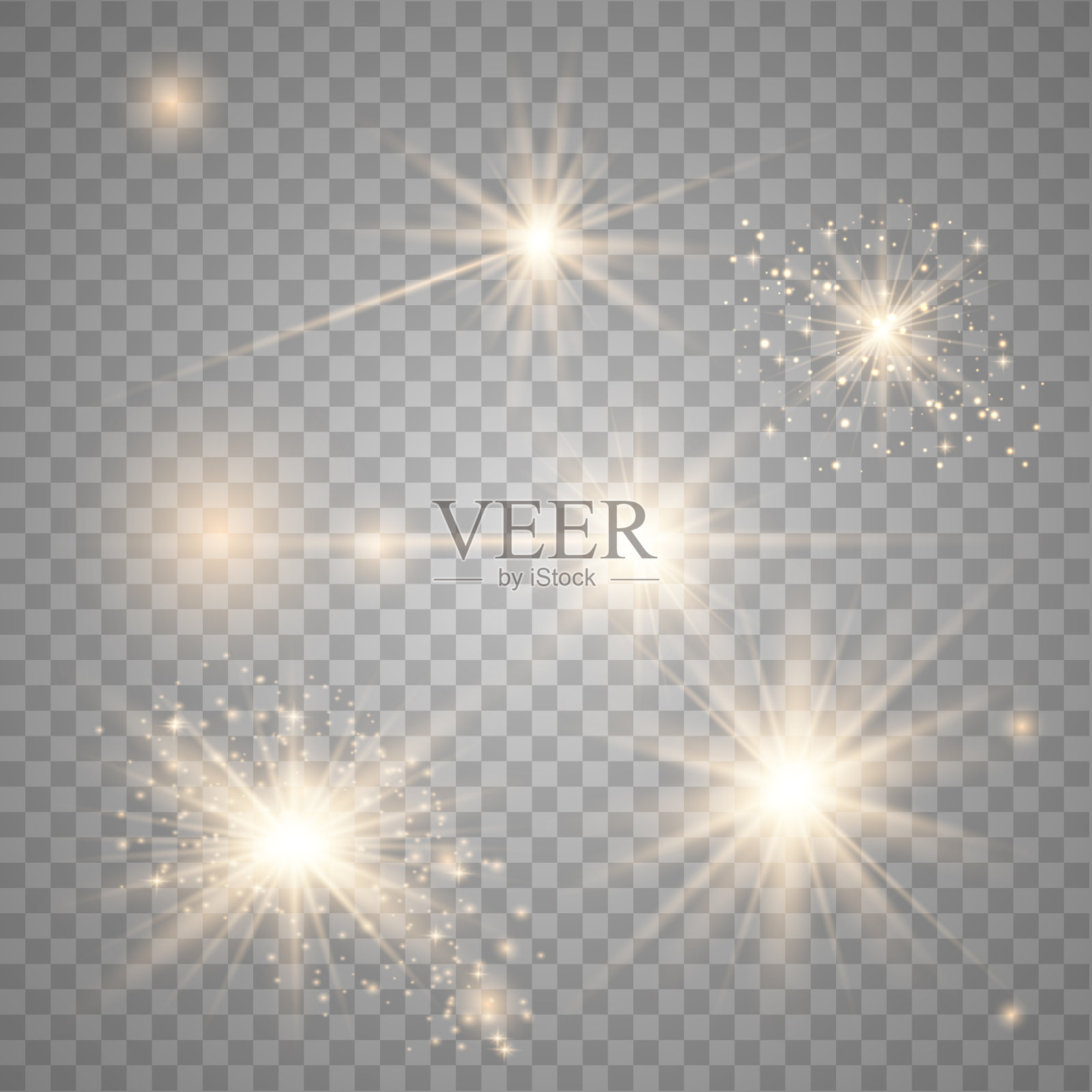 发光的镜头耀斑。火花闪耀。矢量光效应设计元素图片