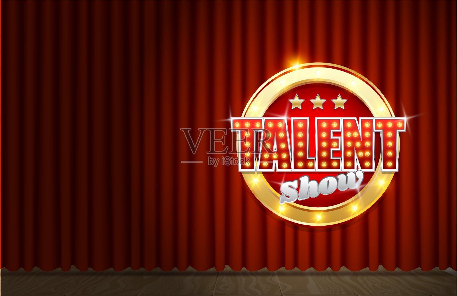 才艺秀海报模板，矢量写实插画插画图片素材