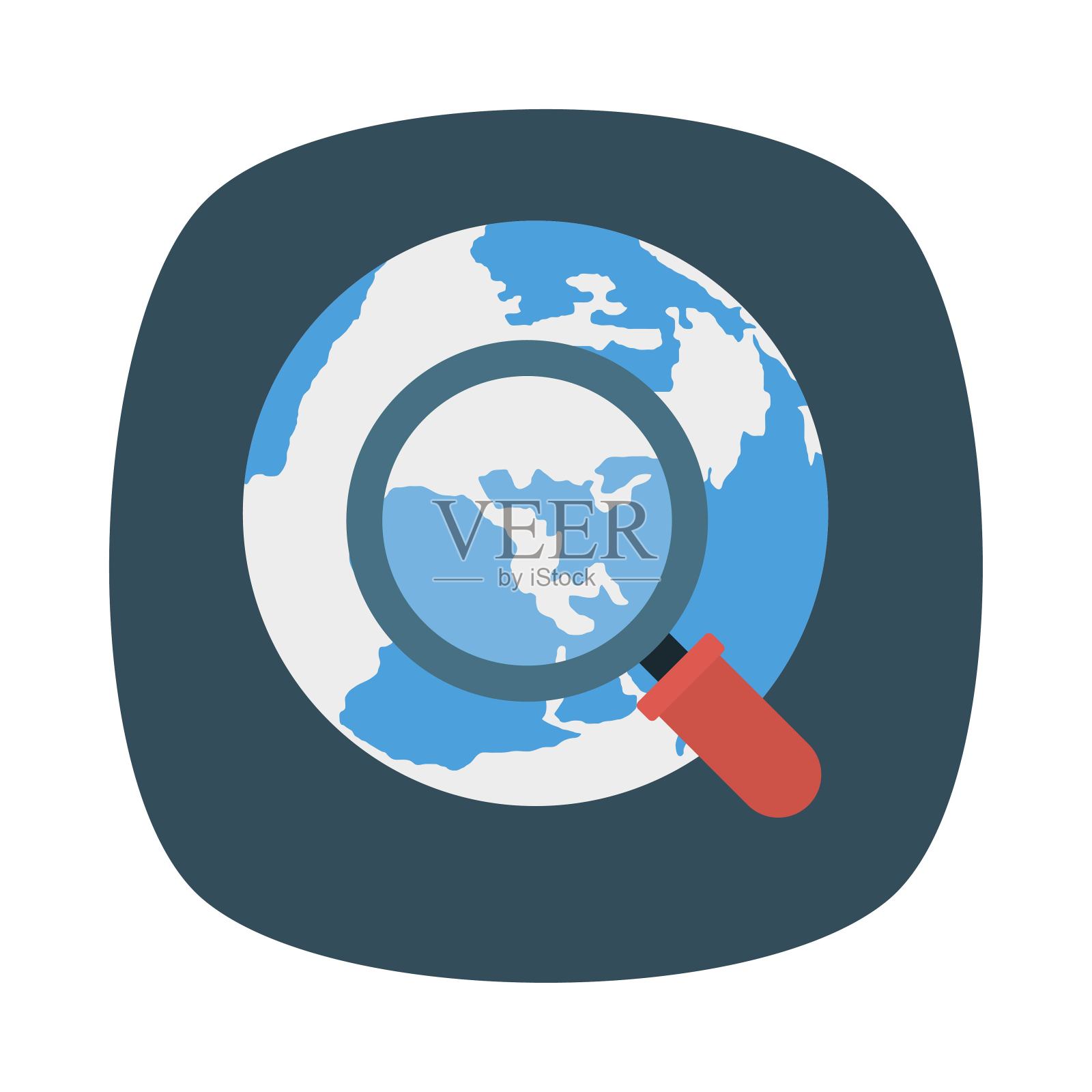 搜索放大镜玻璃插画图片素材