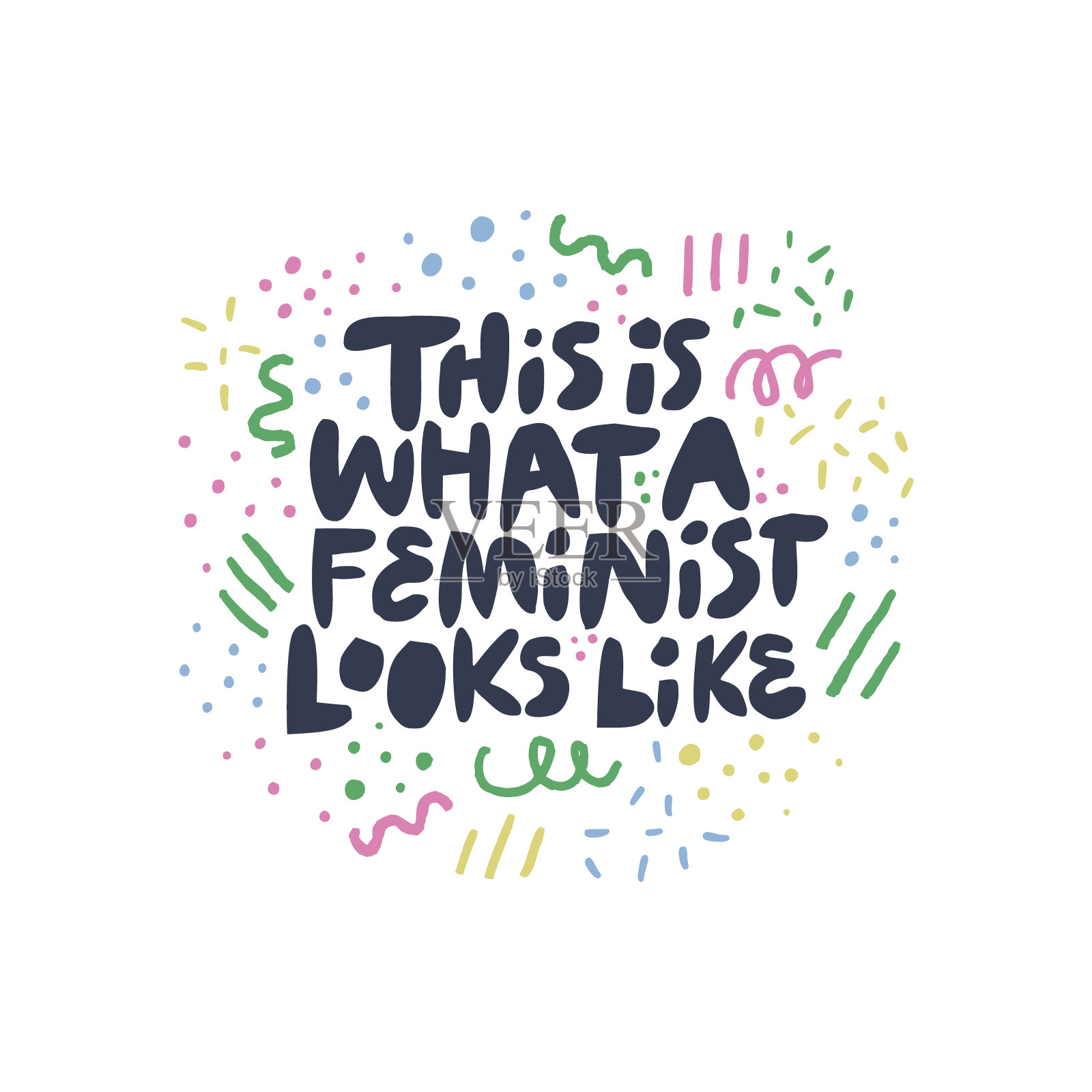 女权运动的积极分子手绘引用插画图片素材