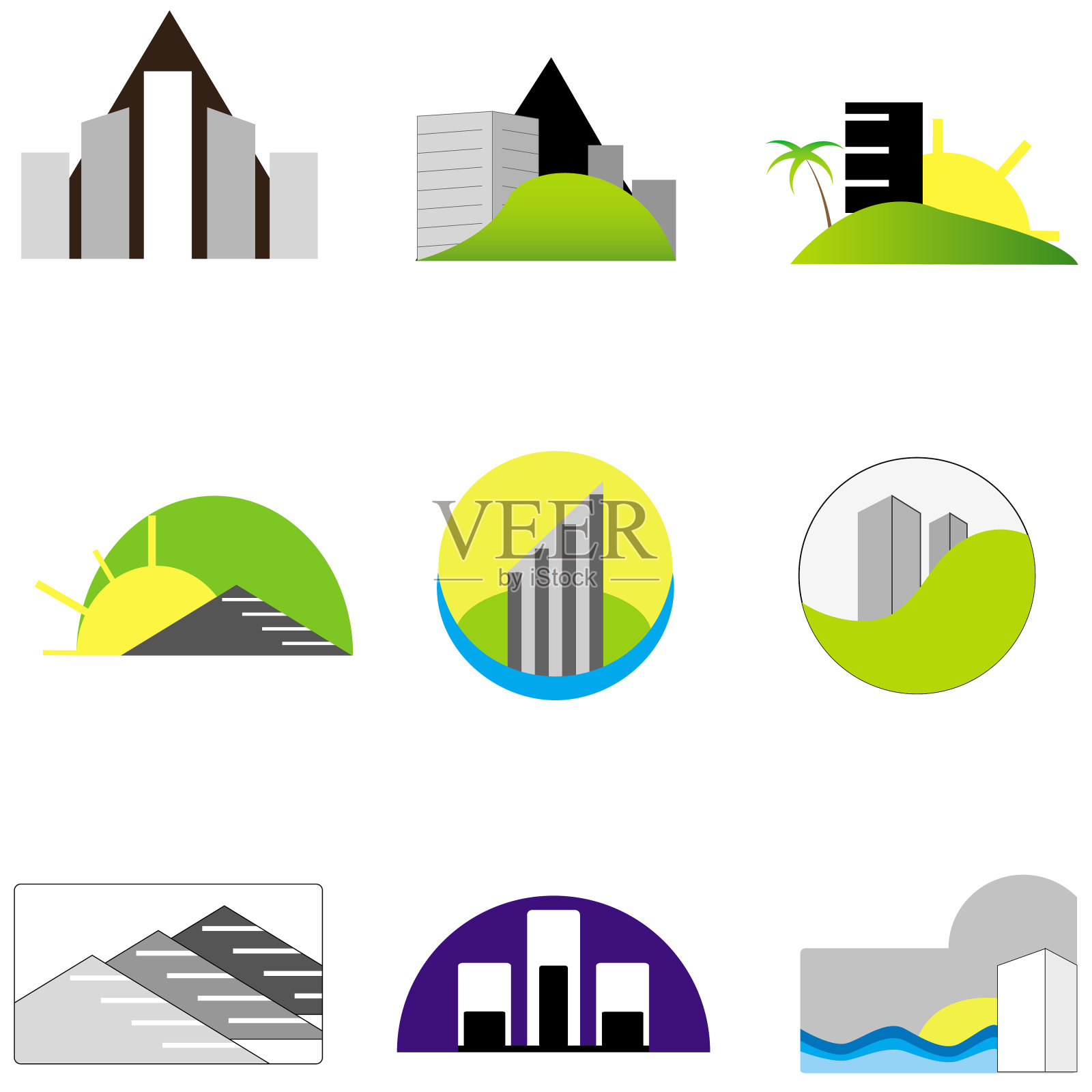 房地产与建筑图标合集图标素材