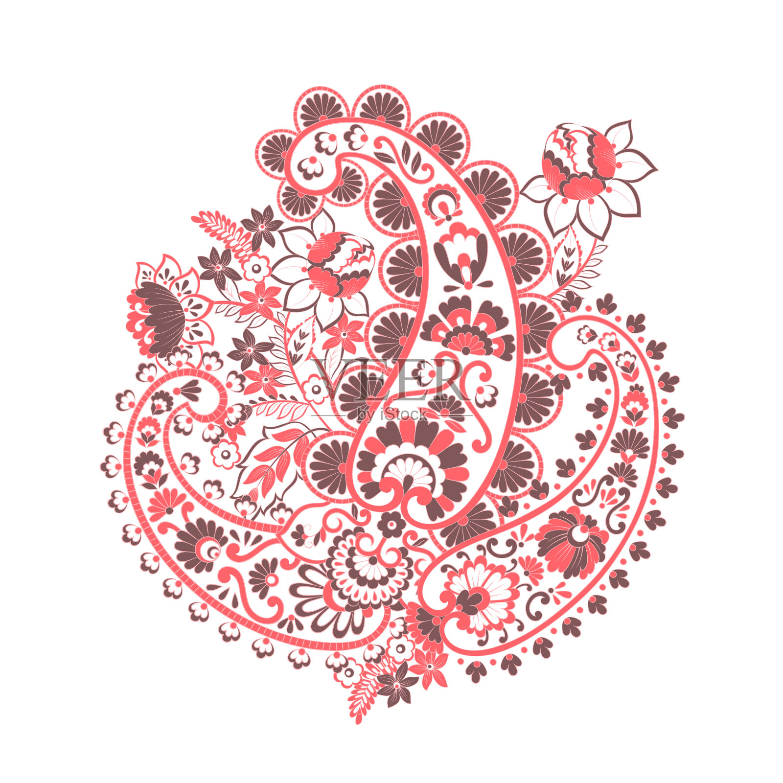 印度，波斯佩斯利孤立装饰插画图片素材