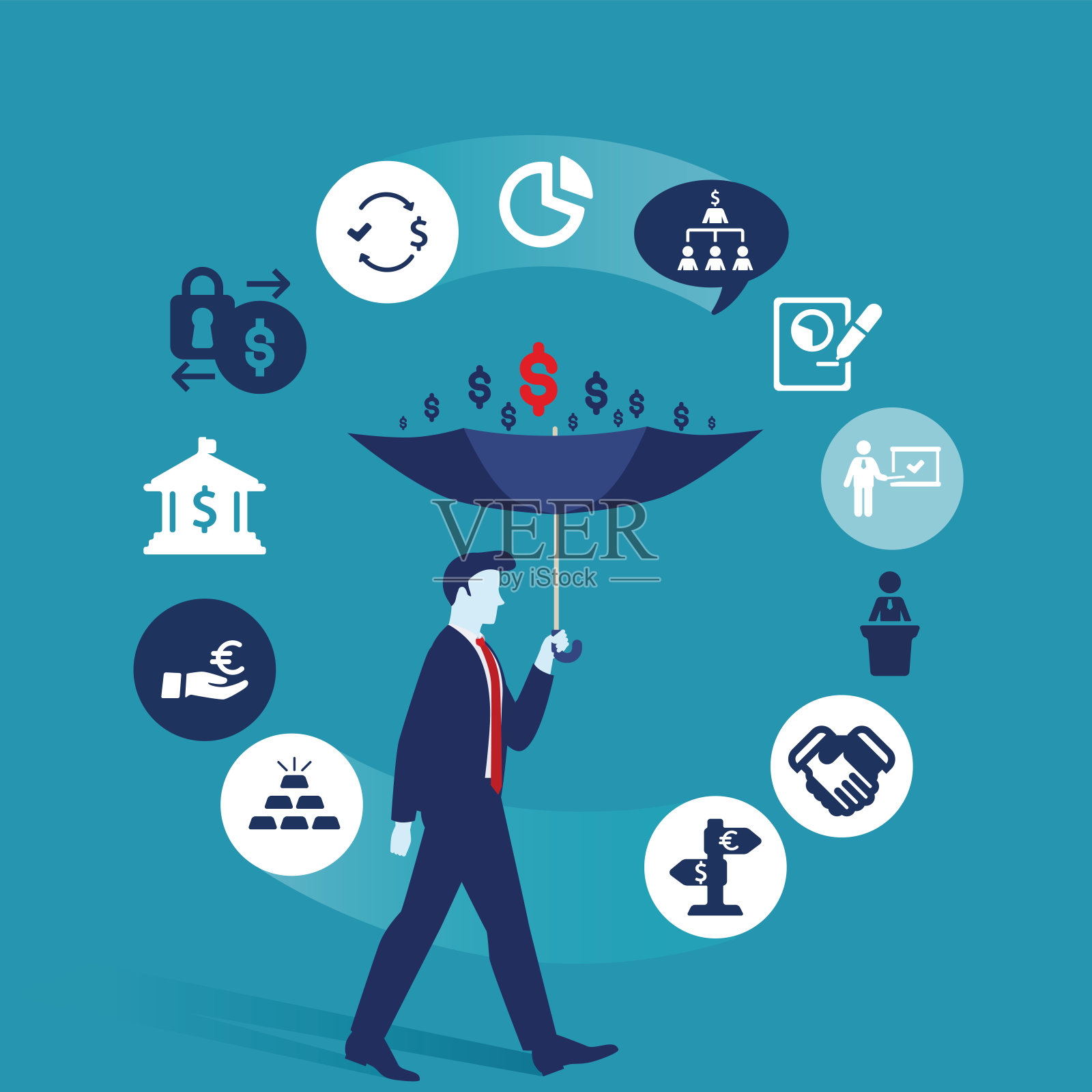 商人省钱插图-矢量插画图片素材