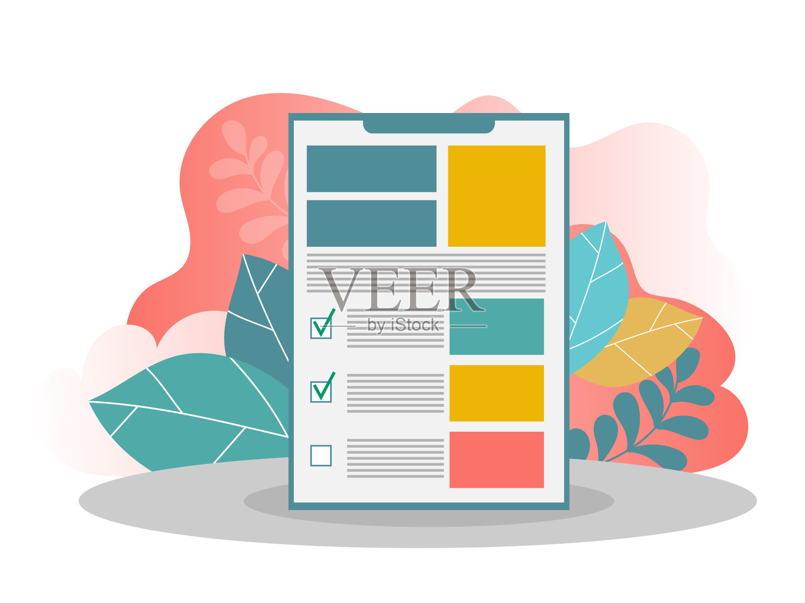 带纸的剪贴板。待办事项检查表插画图片素材