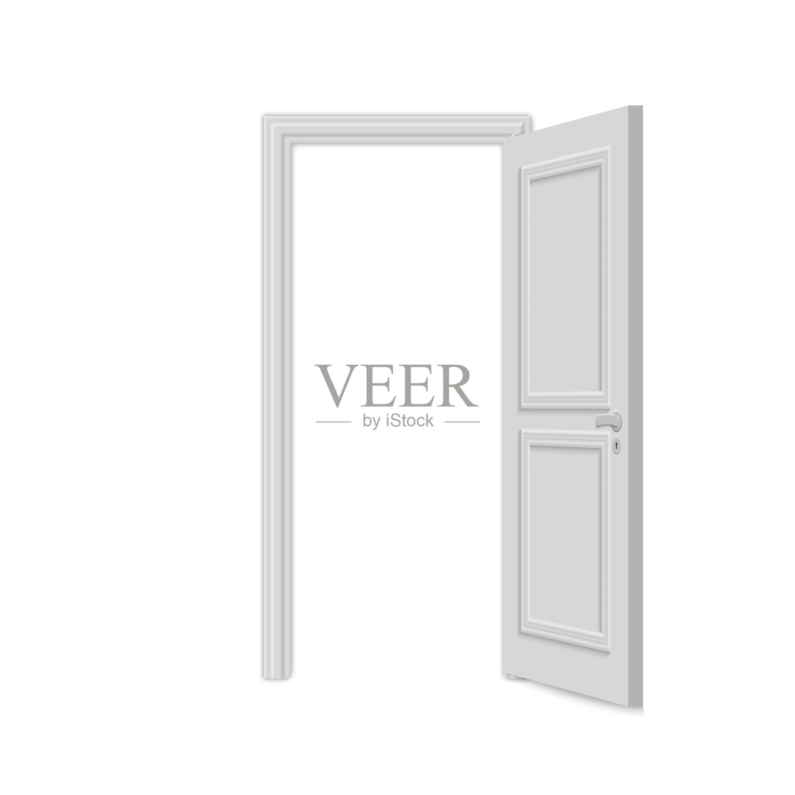 真实的门隔离在白色背景设计元素图片