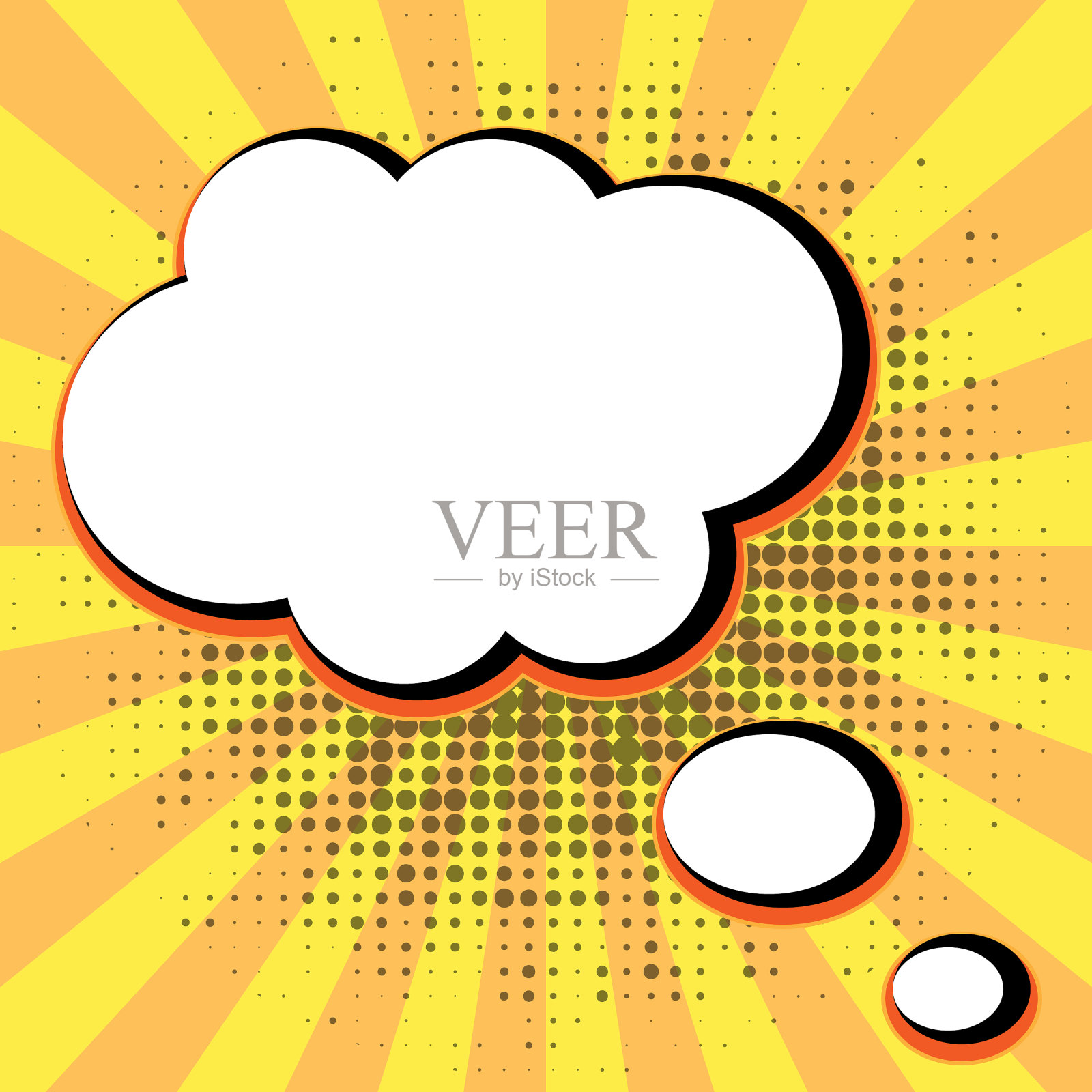 黄色漫画演讲气泡背景。矢量插画图片素材
