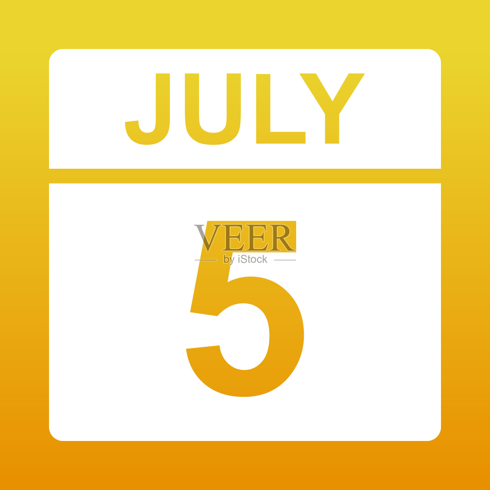 7月5日。日历上的日子。插画图片素材