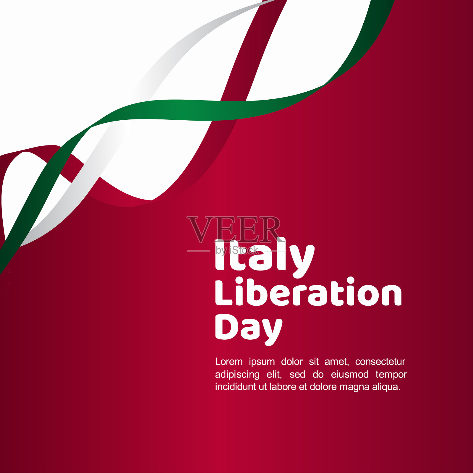 意大利解放日矢量模板设计插图插画图片素材
