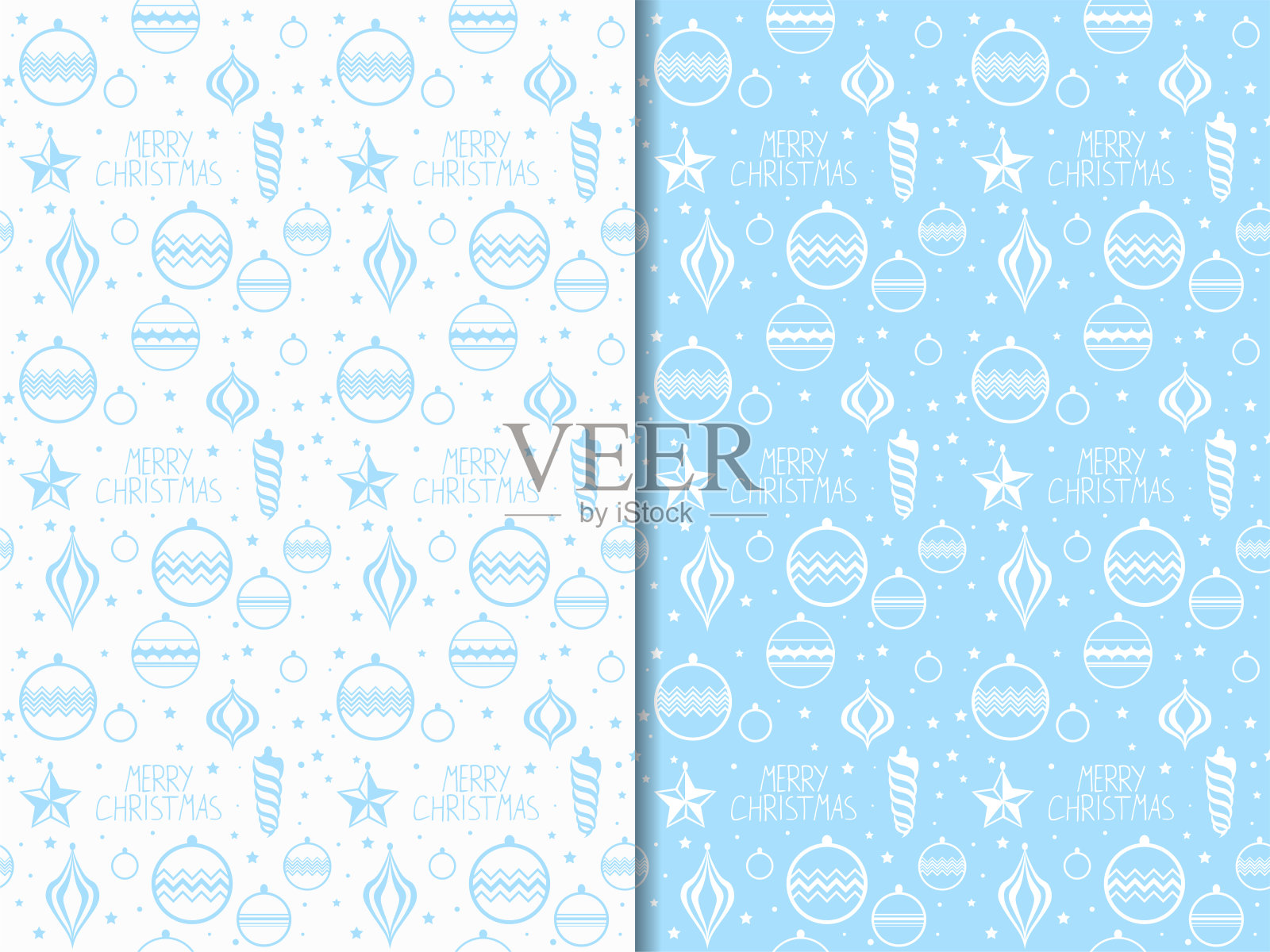 圣诞树玩具图案上有手写的“圣诞快乐”字样插画图片素材