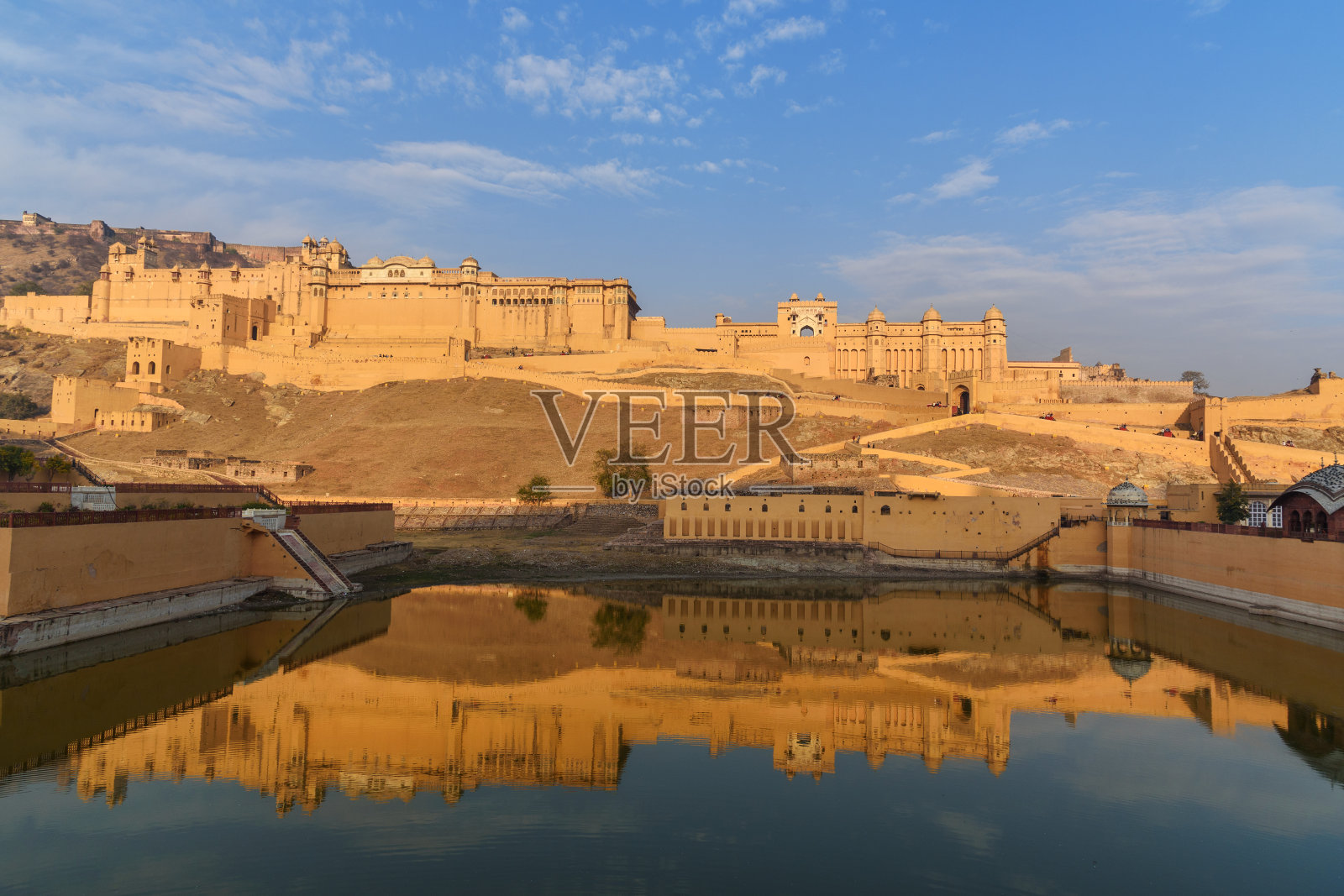 琥珀堡和毛塔湖的地方。斋浦尔。拉贾斯坦邦。印度照片摄影图片