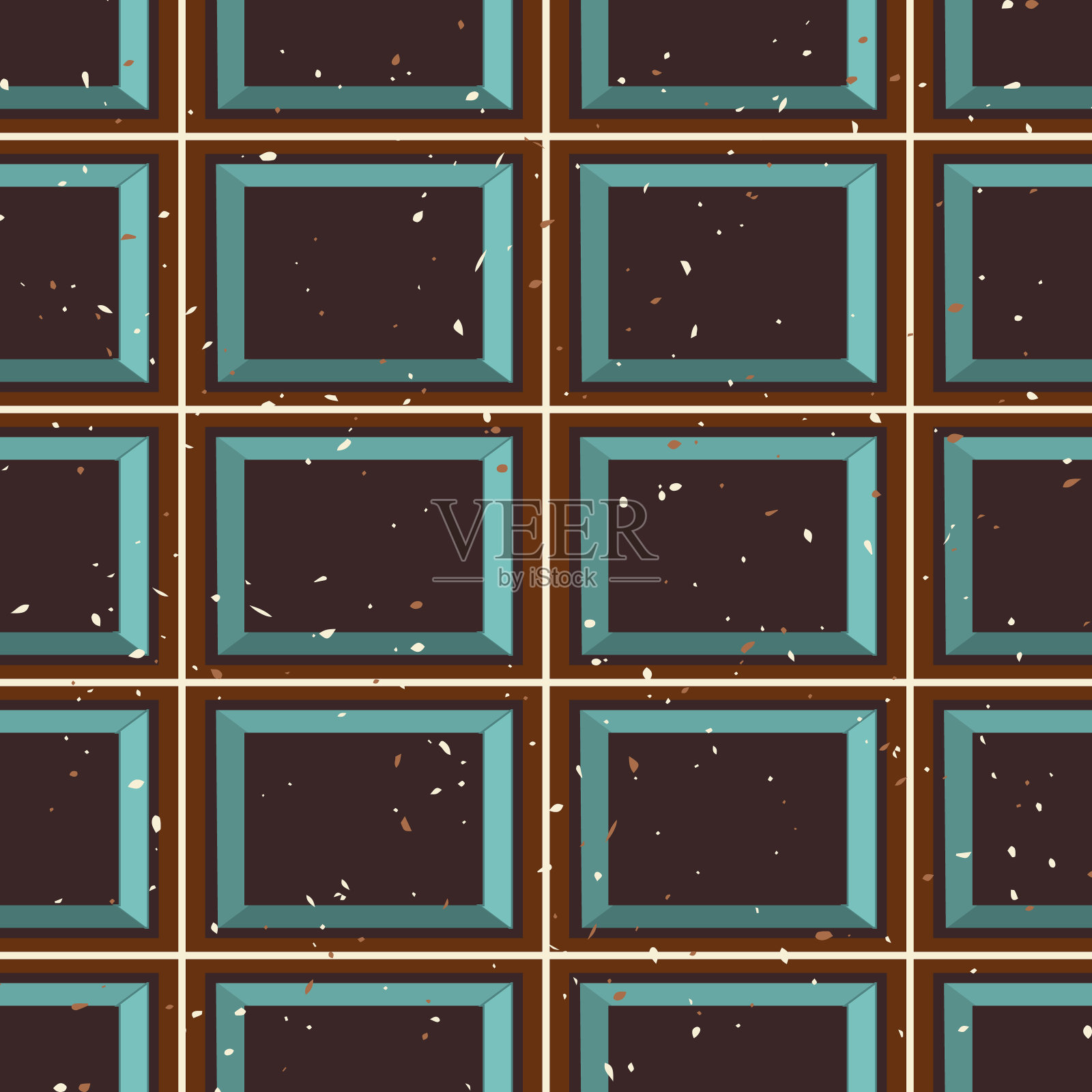 几何抽象格子无缝重复图案背景渲染唤起巧克力平板纹理。向量插画图片素材