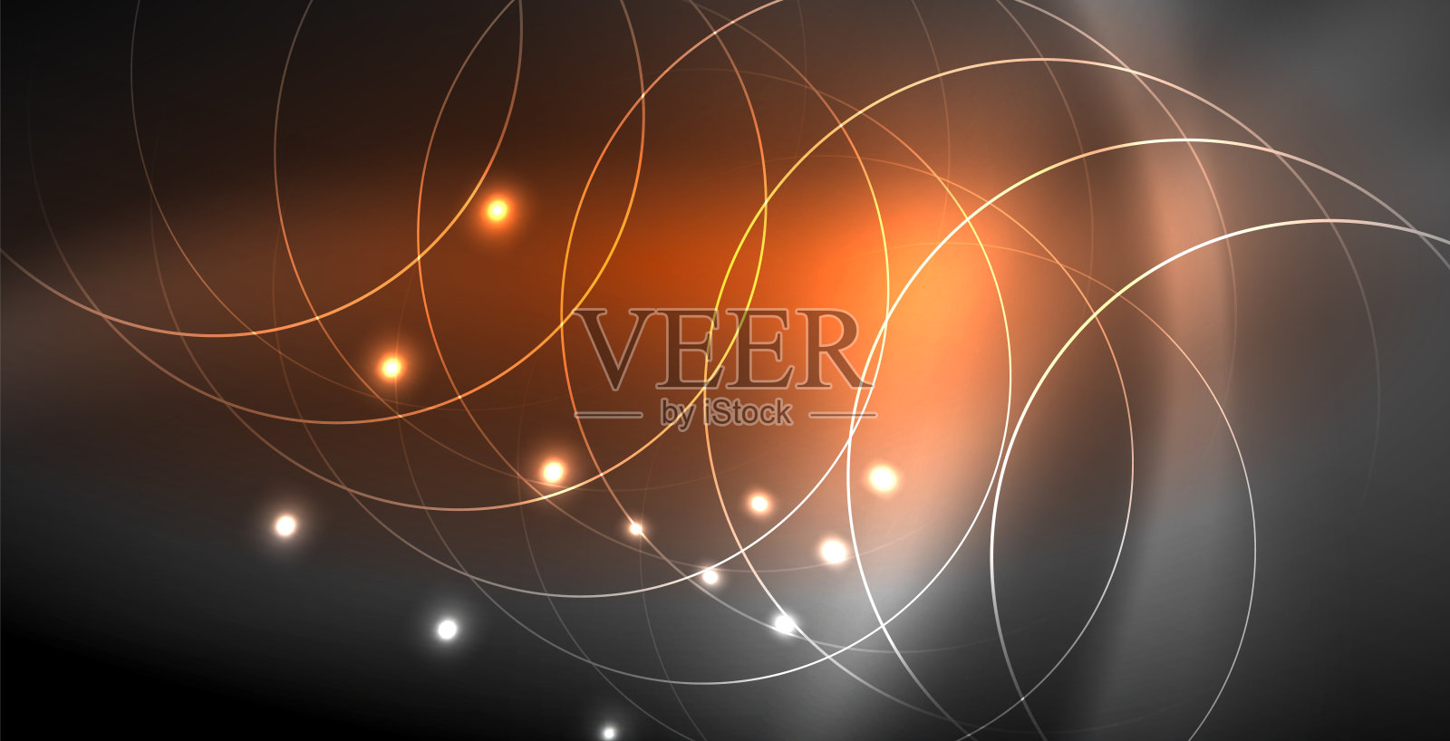 闪亮的霓虹灯与抽象的线条，现代的背景插画图片素材