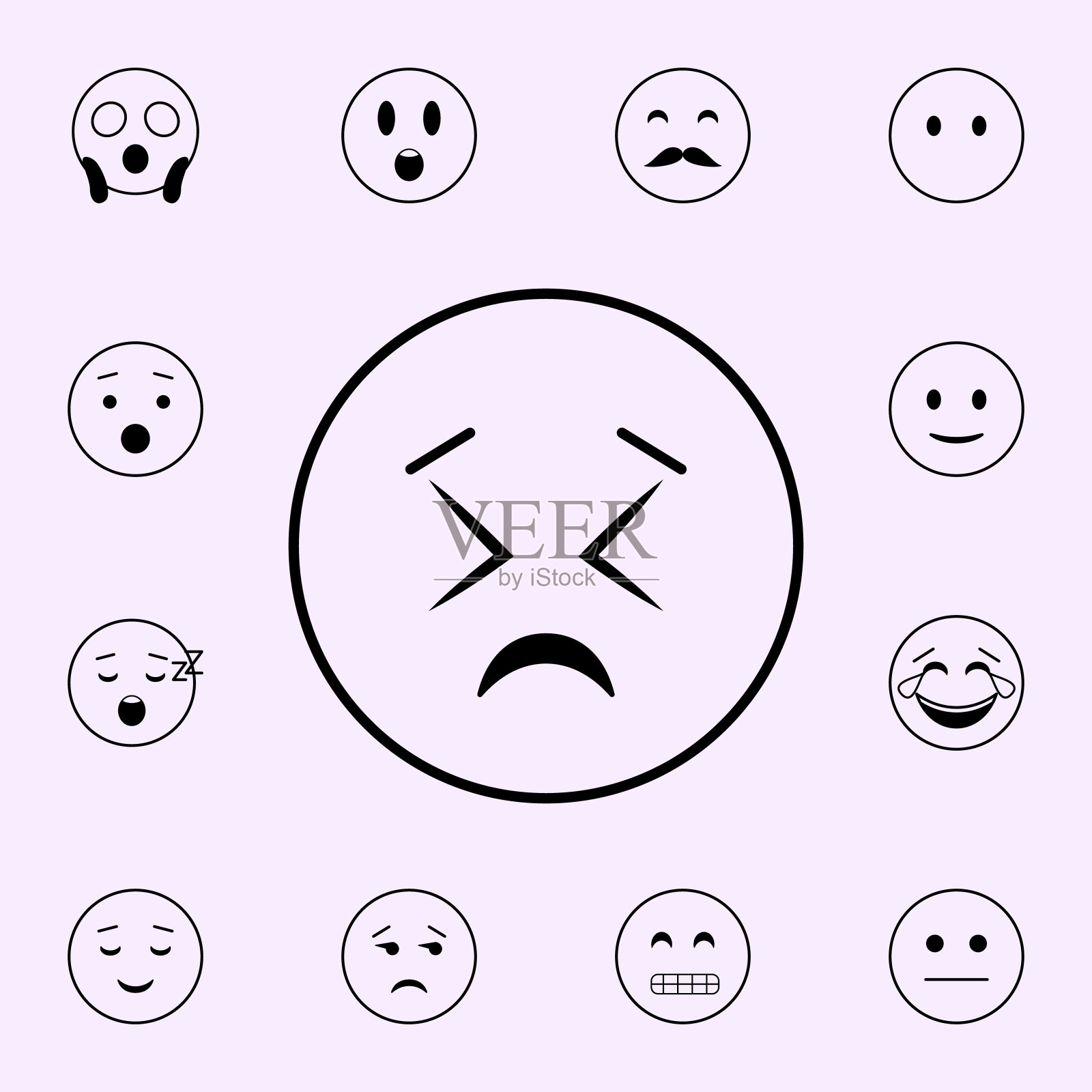 坚持图标。表情符号普遍适用于网络和手机图标素材