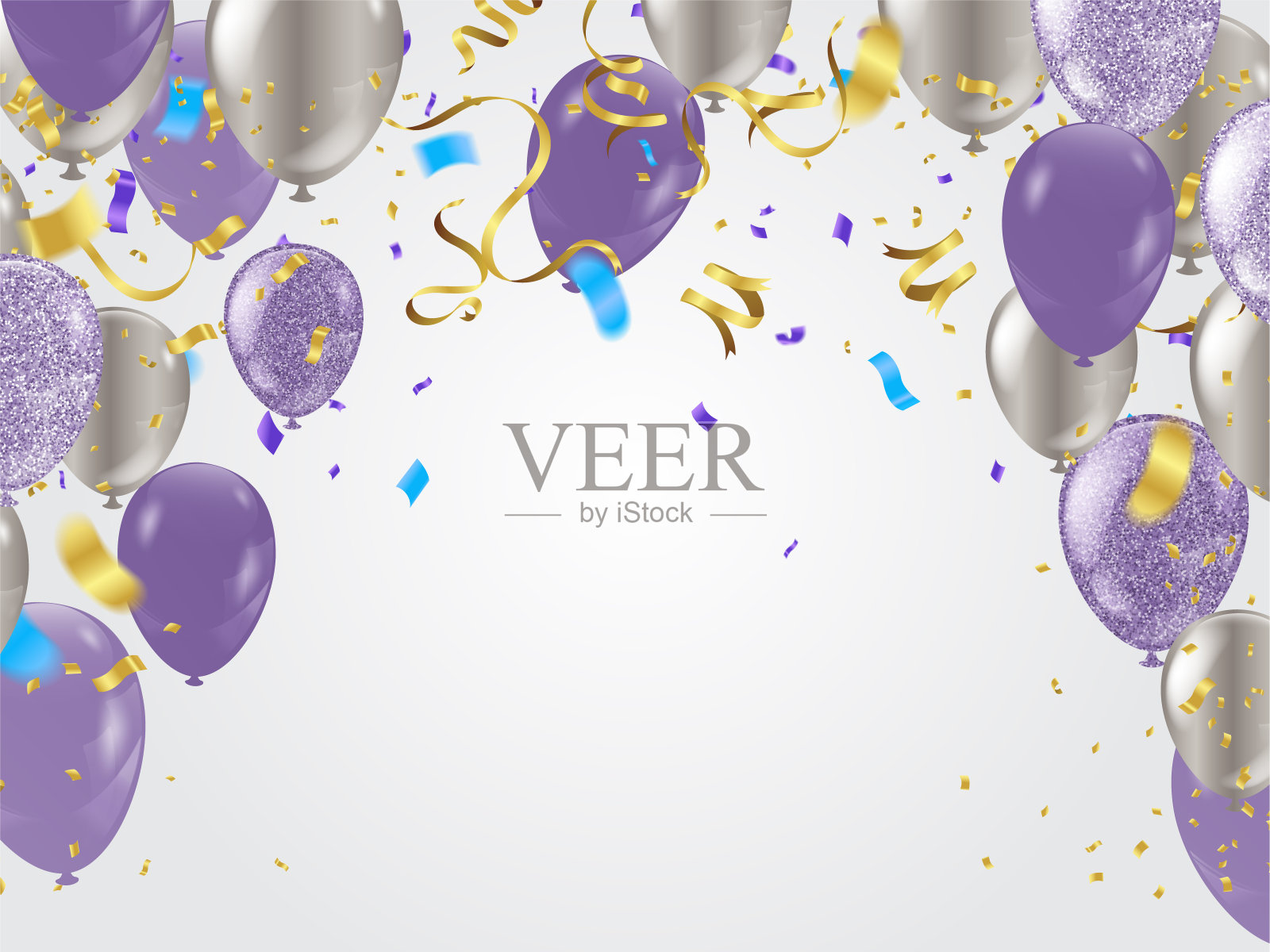 生日气球模板。豪华闪亮彩色气球矢量图形。矢量插图的一个快乐的生日贺卡设计，传单，海报标志横幅网络明信片，邀请插画图片素材