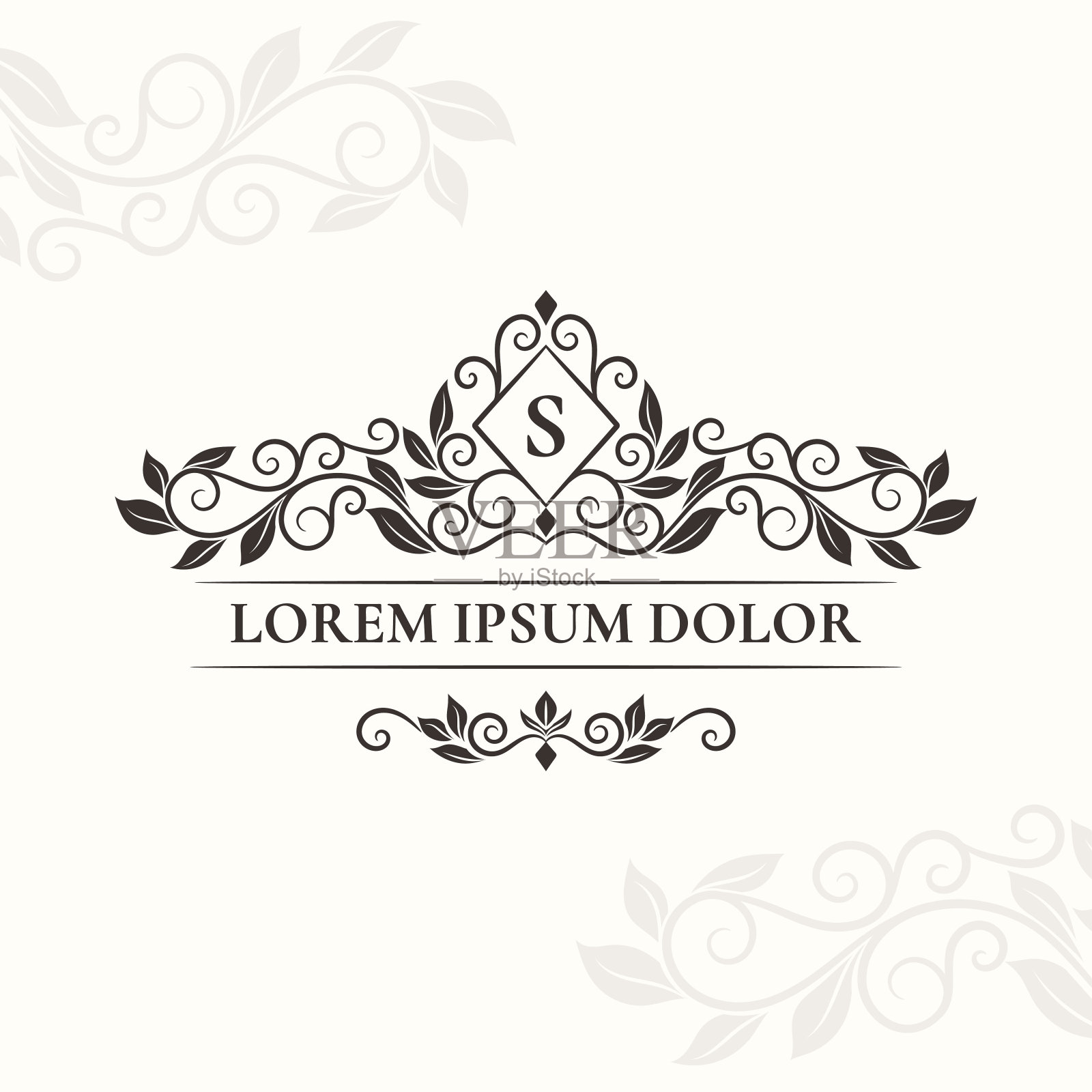 黑色的字母组合。优雅,经典的元素。可用于珠宝、美容、时尚等行业。伟大的标志，会徽，邀请，传单，菜单，小册子，背景，或任何理想的想法。插画图片素材