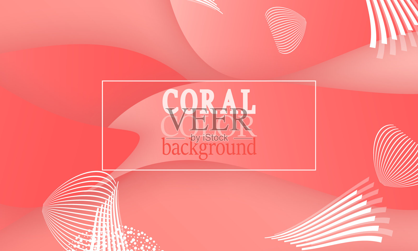 珊瑚色抽象背景。向量。插画图片素材