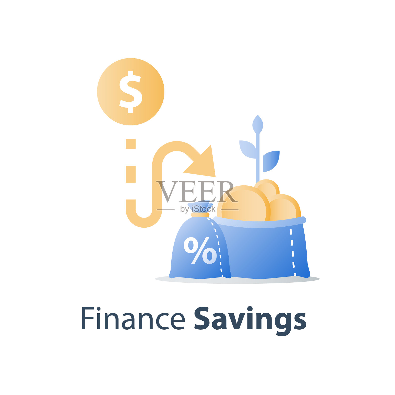 投资回报，预算规划，现金贷款，赚更多的钱，收入增长，长期储蓄账户，养老基金支付插画图片素材