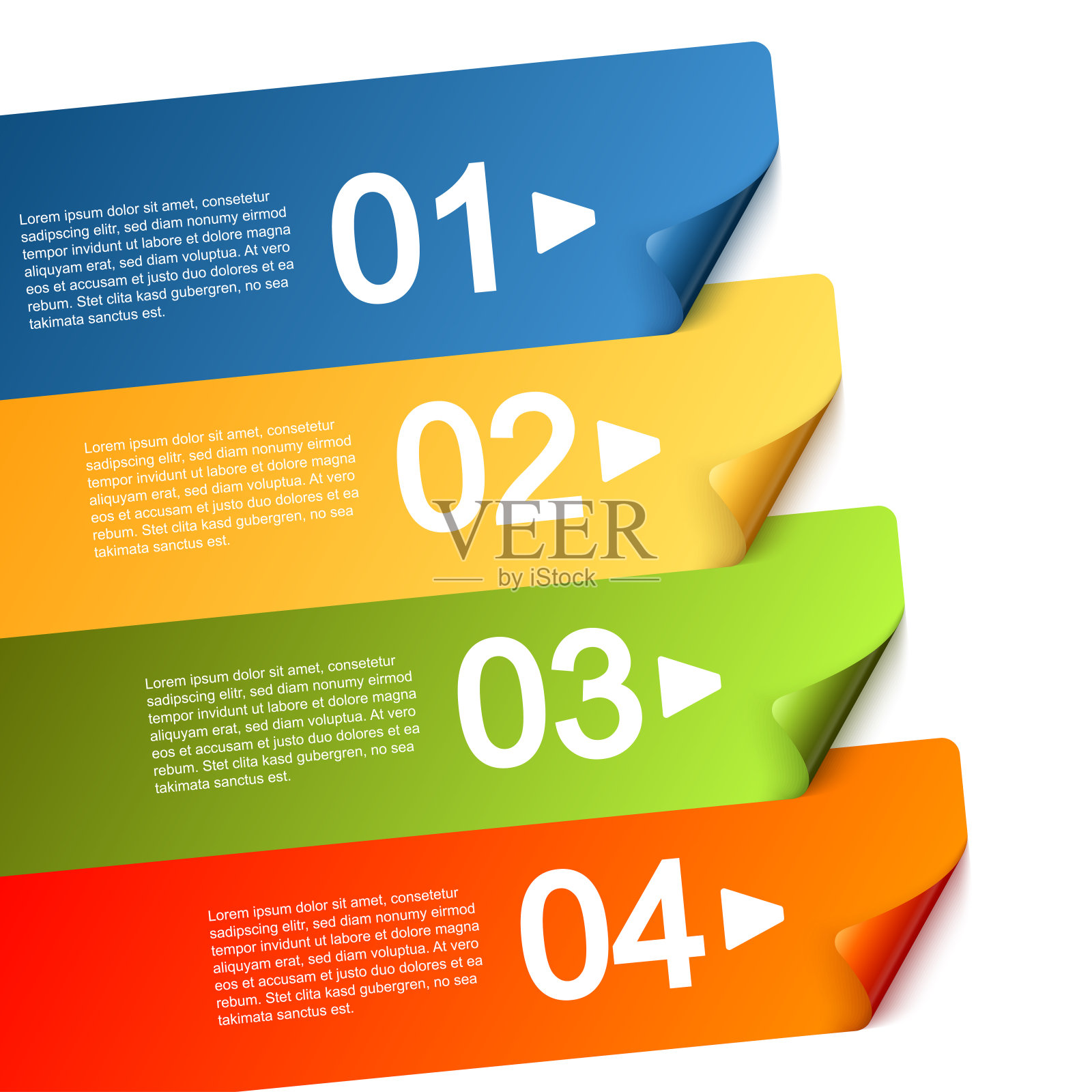 信息图形与四个选项插画图片素材