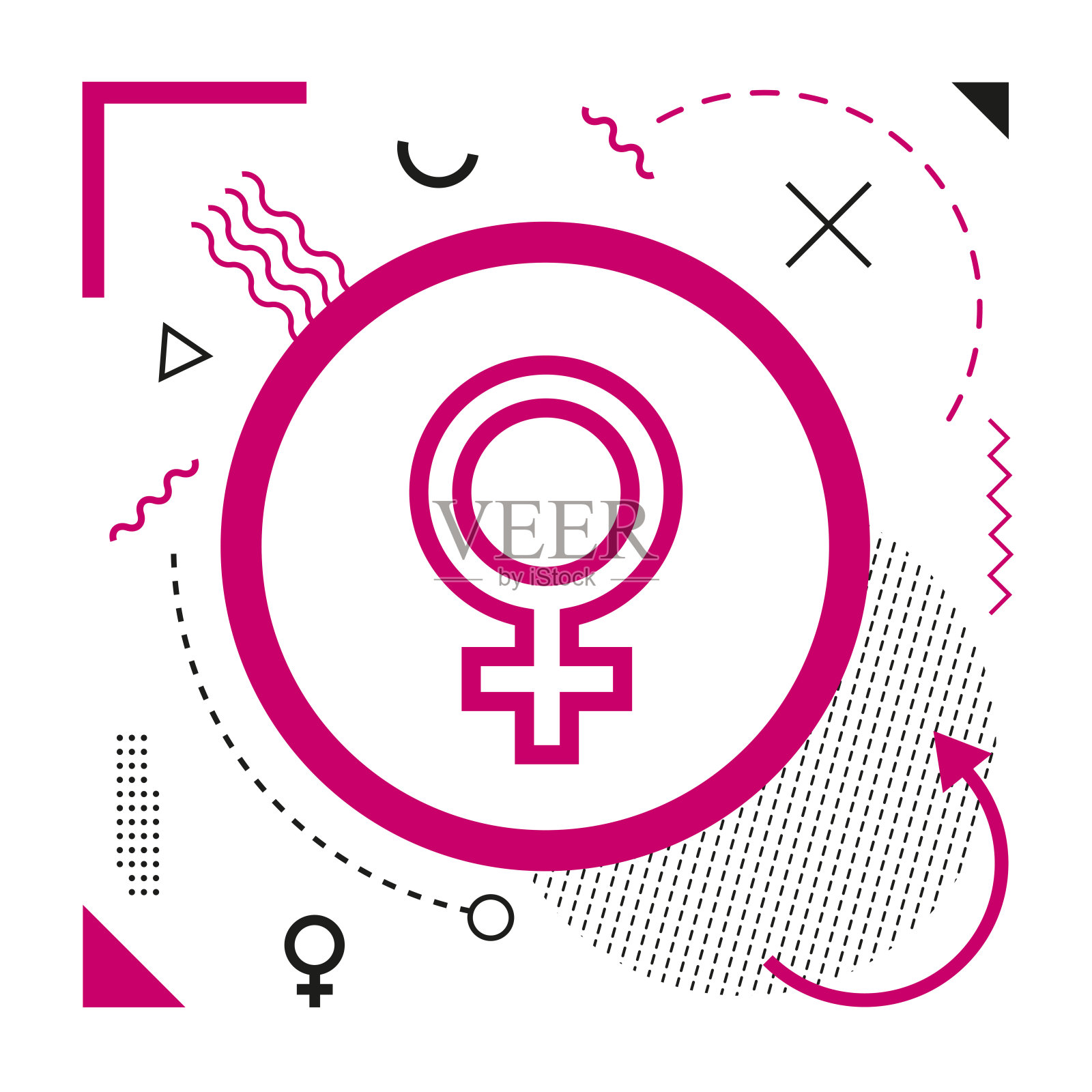 现代背景下的女性偶像插画图片素材