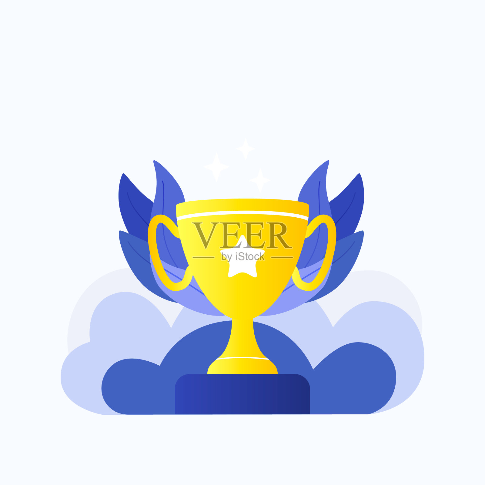 奖杯得主金杯。插画图片素材