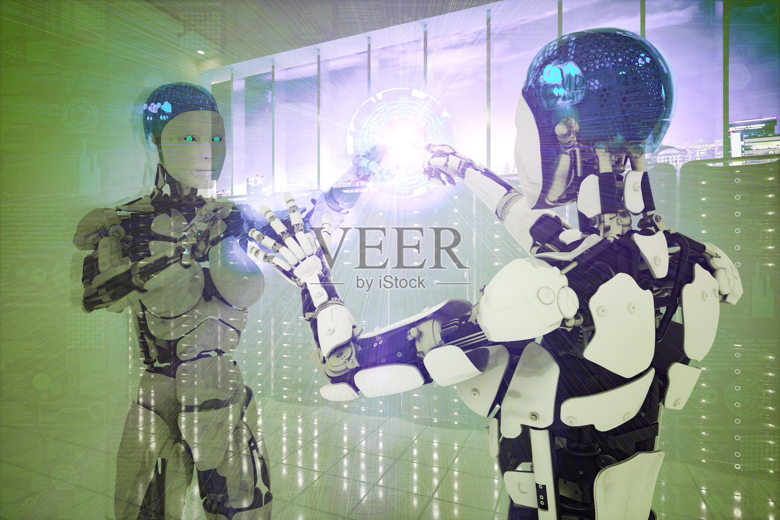 AI使用网络服务器矩阵照片摄影图片