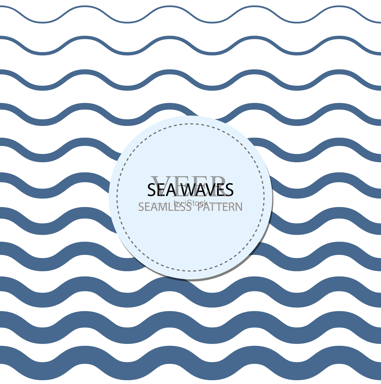 无缝模式。蓝色的光和黑色的波插画图片素材