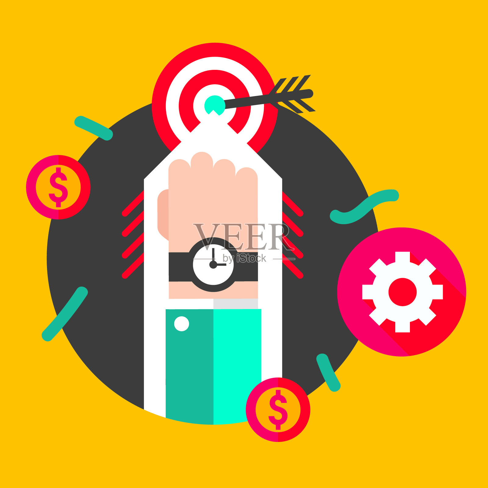 业务目标时间，时间限制，资金管理-说明插画图片素材